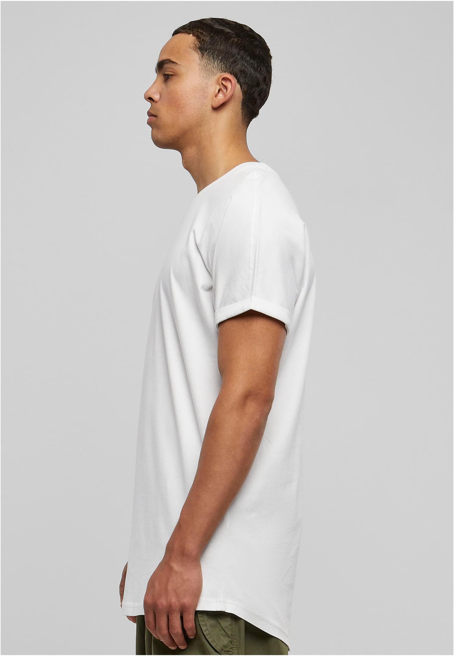 Long Shaped Turnup Tee | white