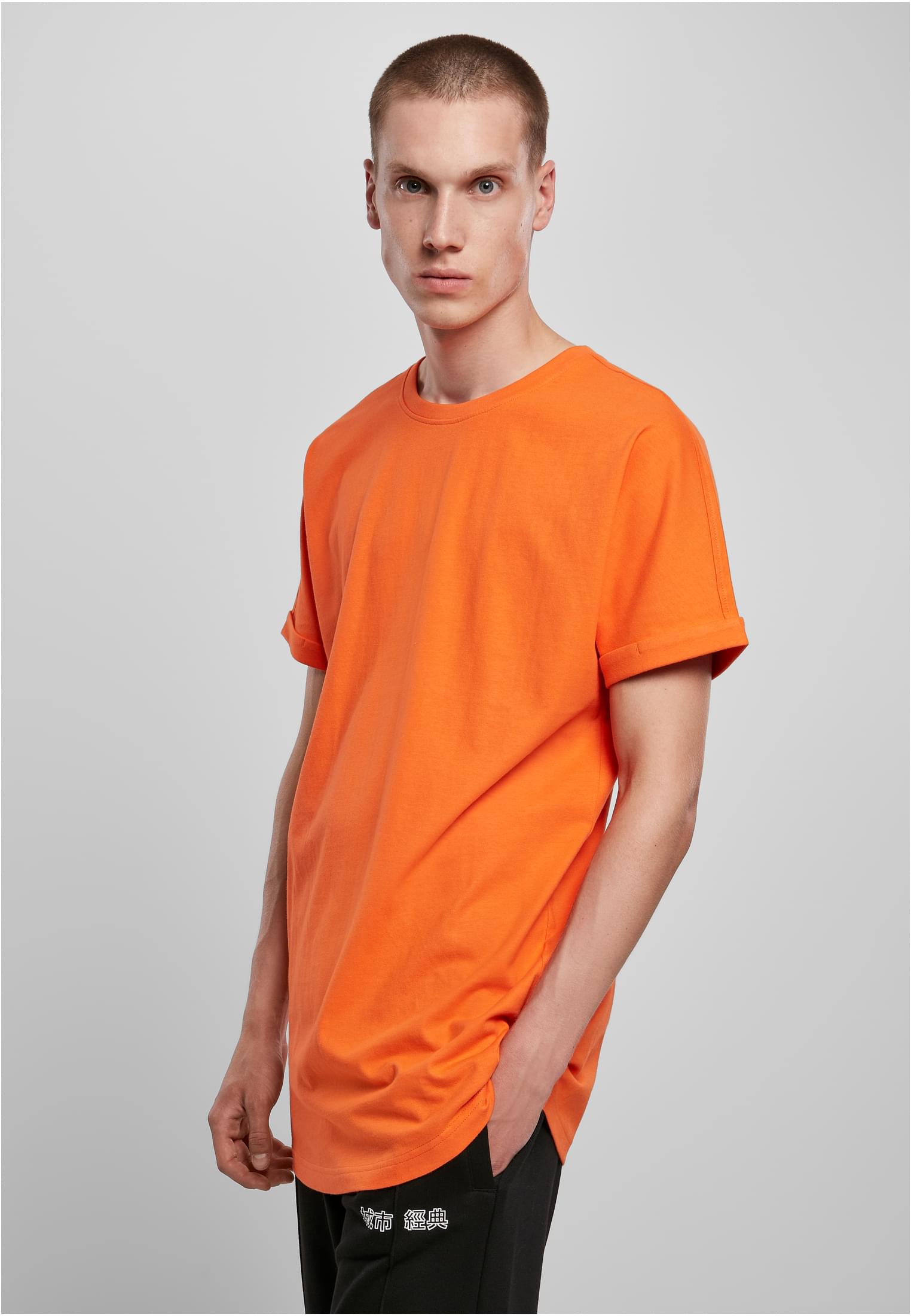 Long Shaped Turnup Tee | mandarin