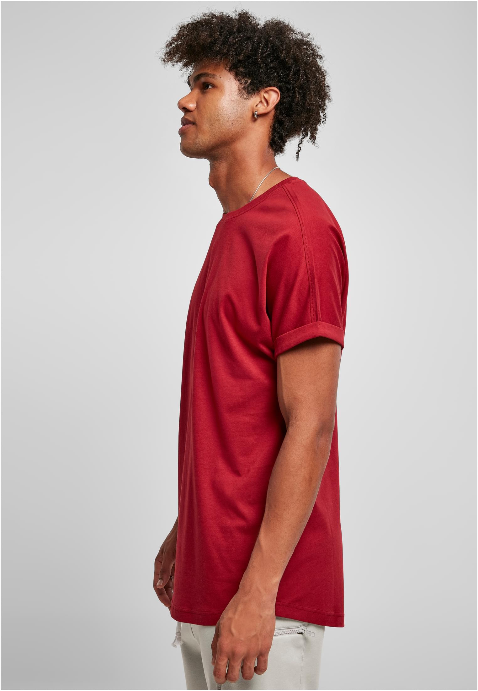 Long Shaped Turnup Tee | brickred