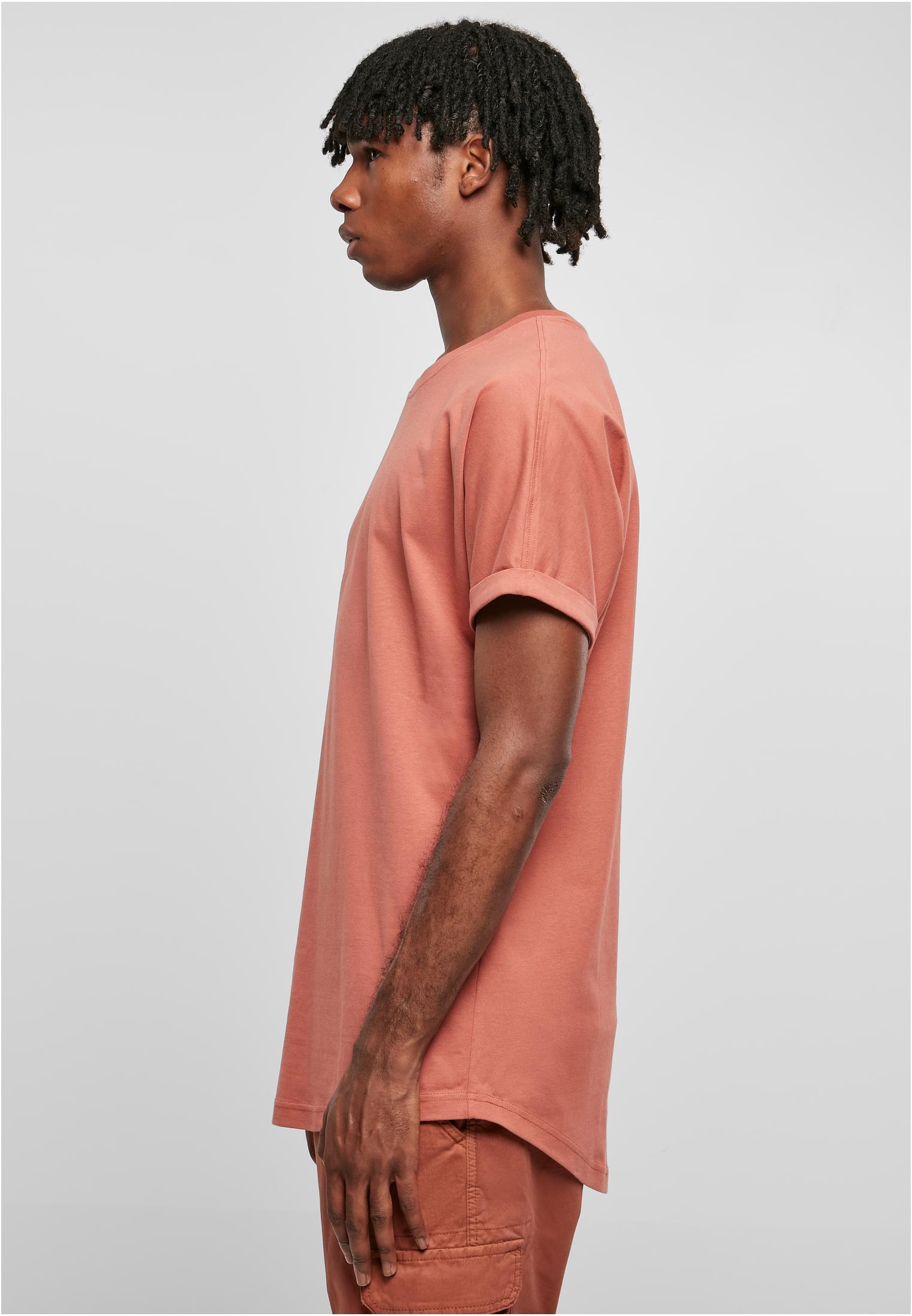 Long Shaped Turnup Tee | terracotta