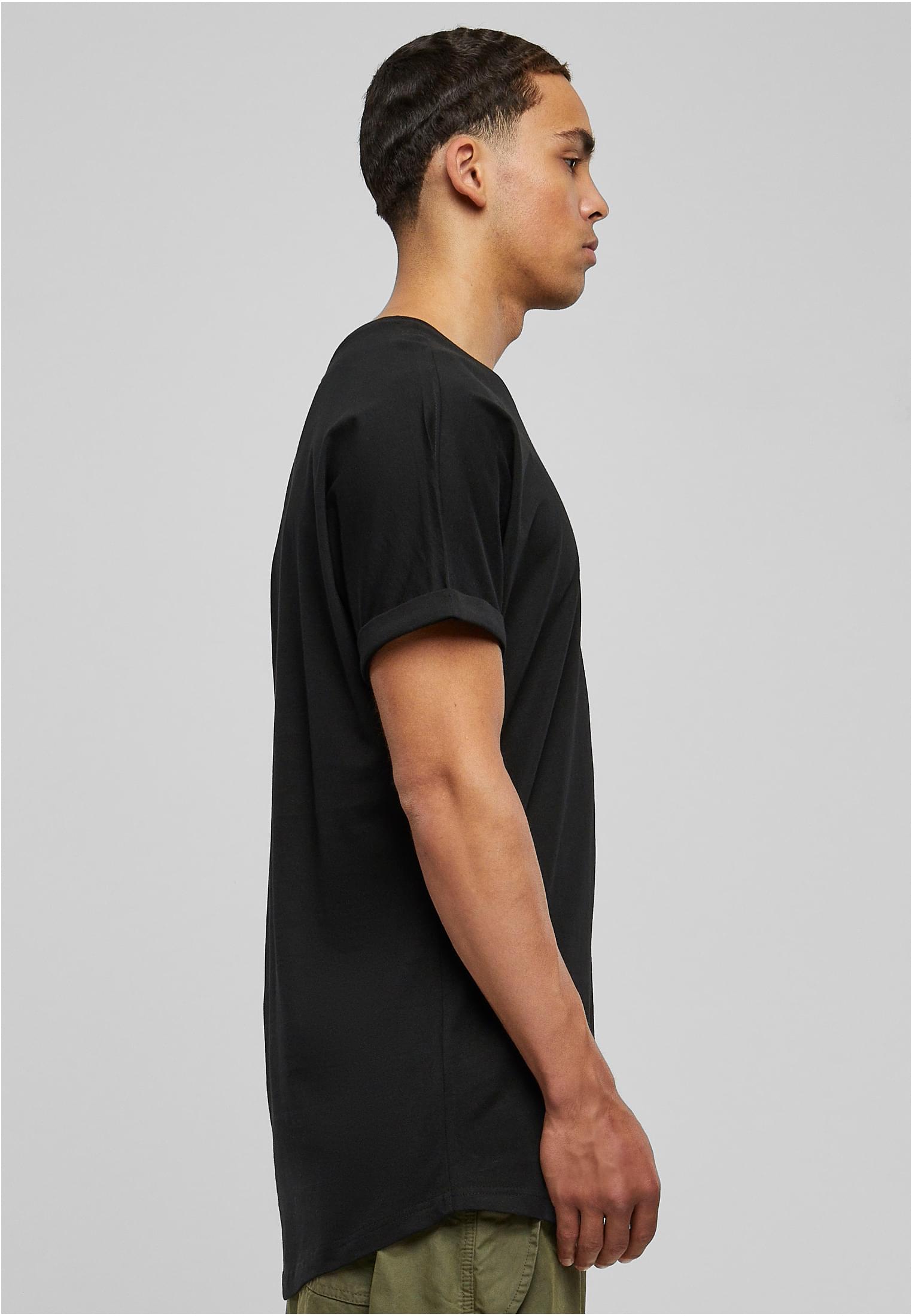 Long Shaped Turnup Tee | black