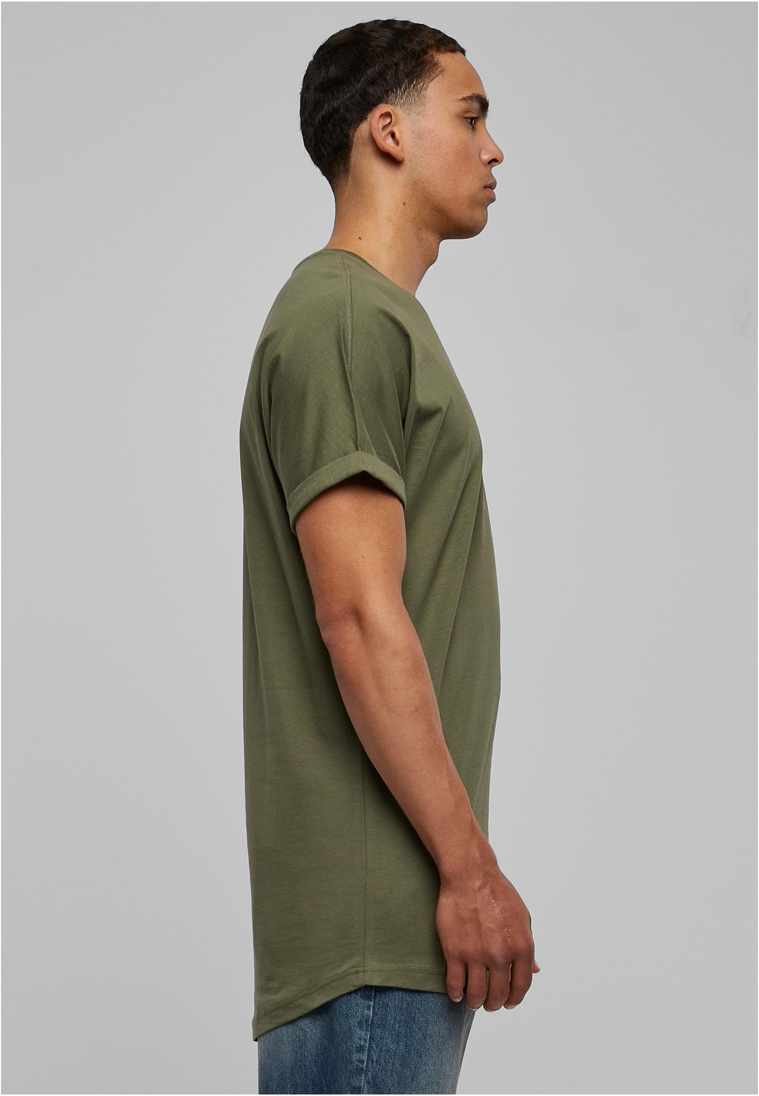 Long Shaped Turnup Tee | olive