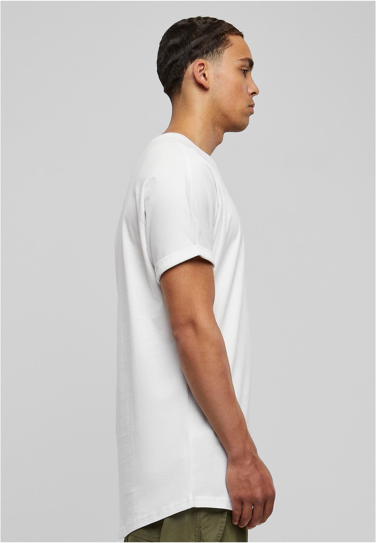 Long Shaped Turnup Tee | white