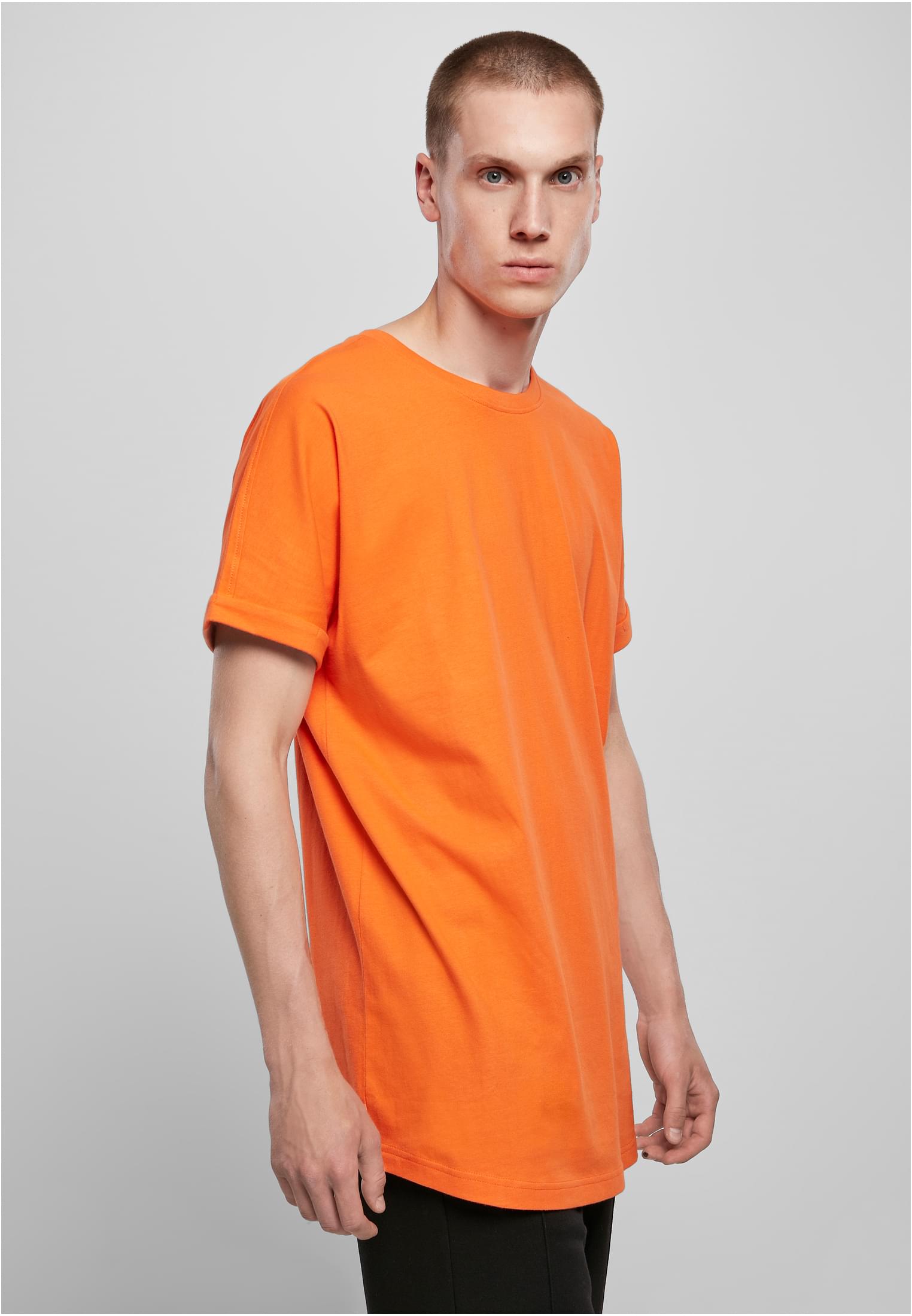 Long Shaped Turnup Tee | mandarin