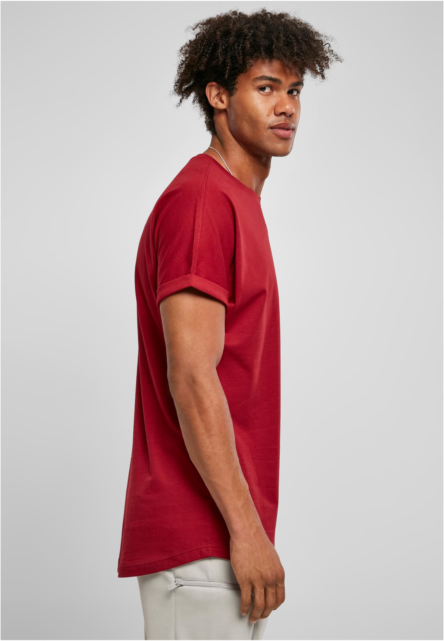 Long Shaped Turnup Tee | brickred