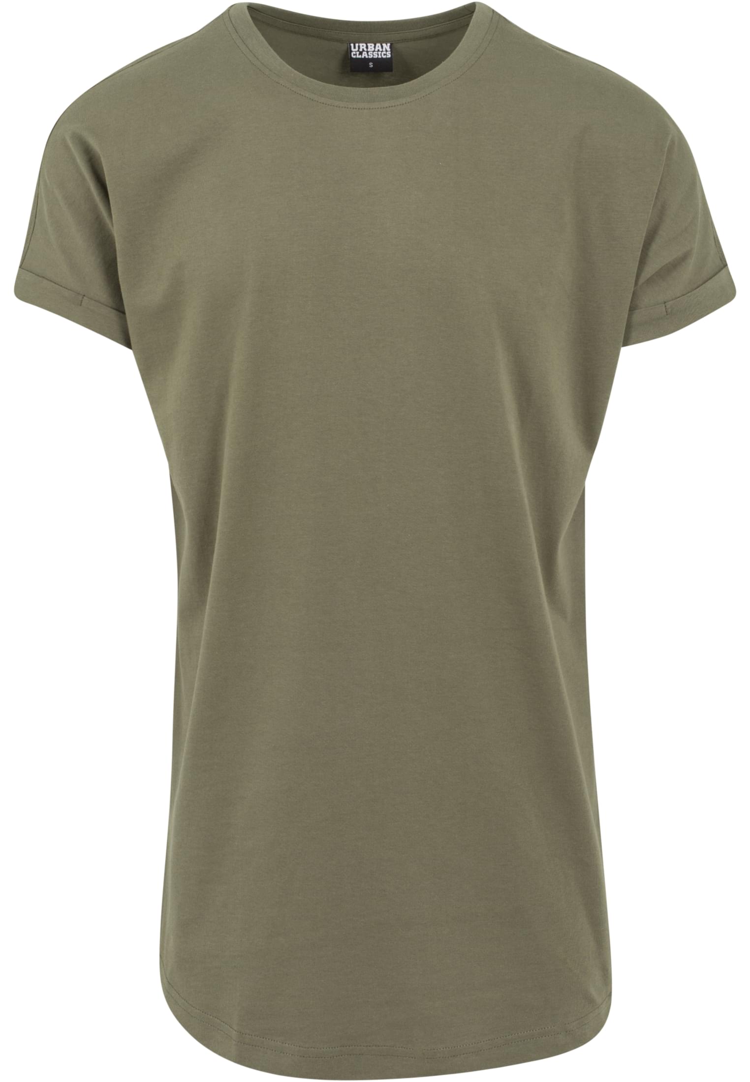 Long Shaped Turnup Tee | olive