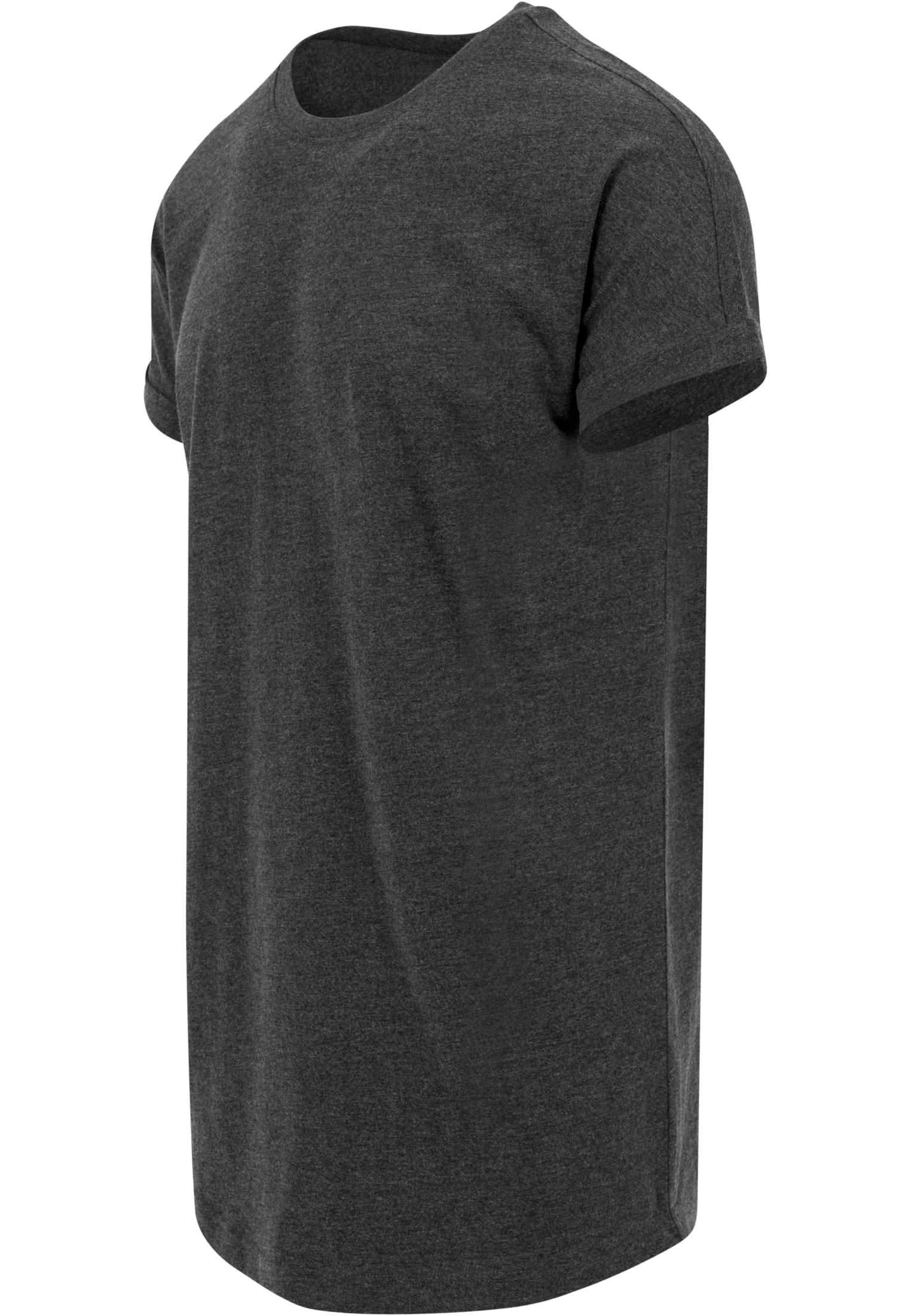 Long Shaped Turnup Tee | charcoal