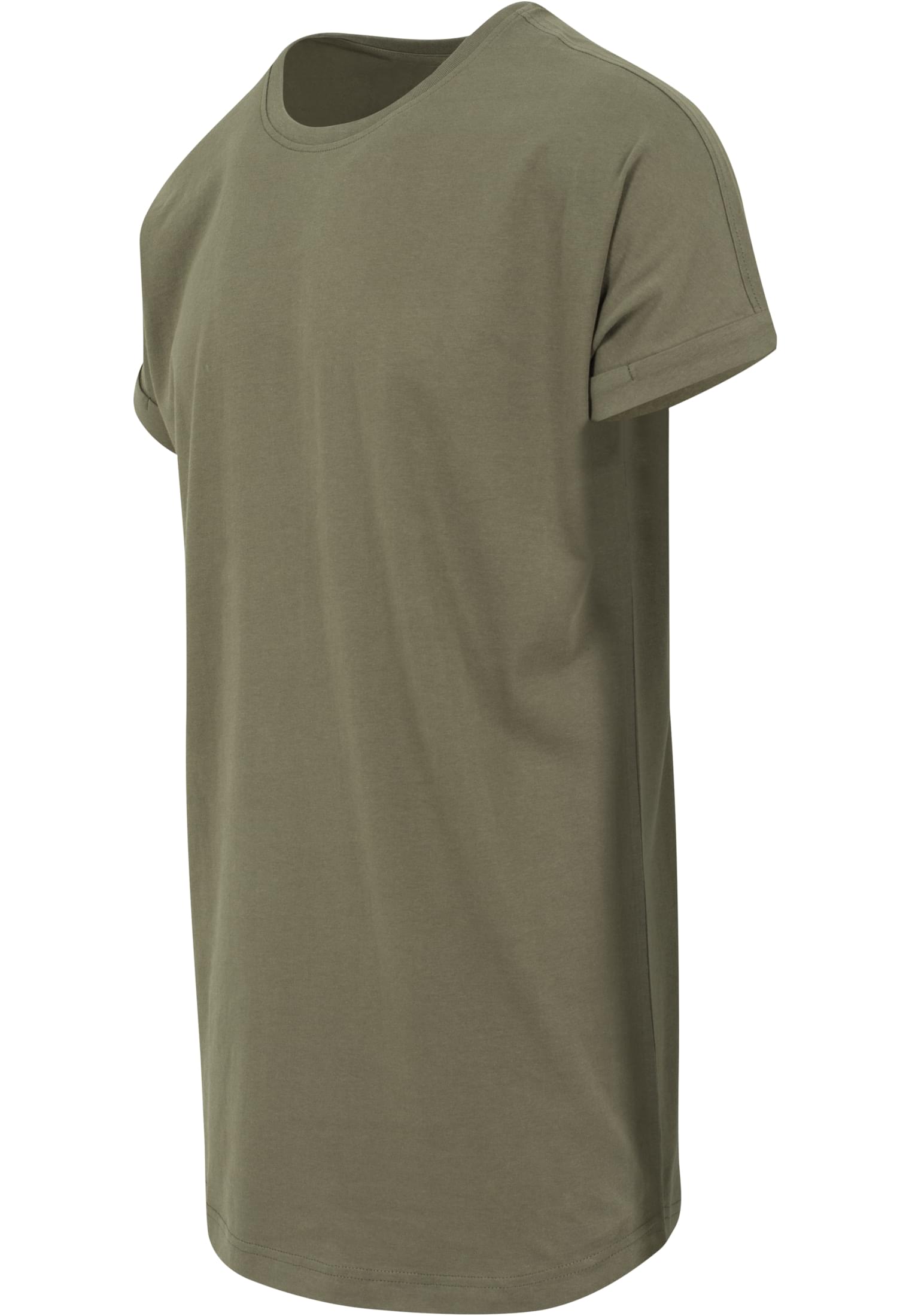 Long Shaped Turnup Tee | olive