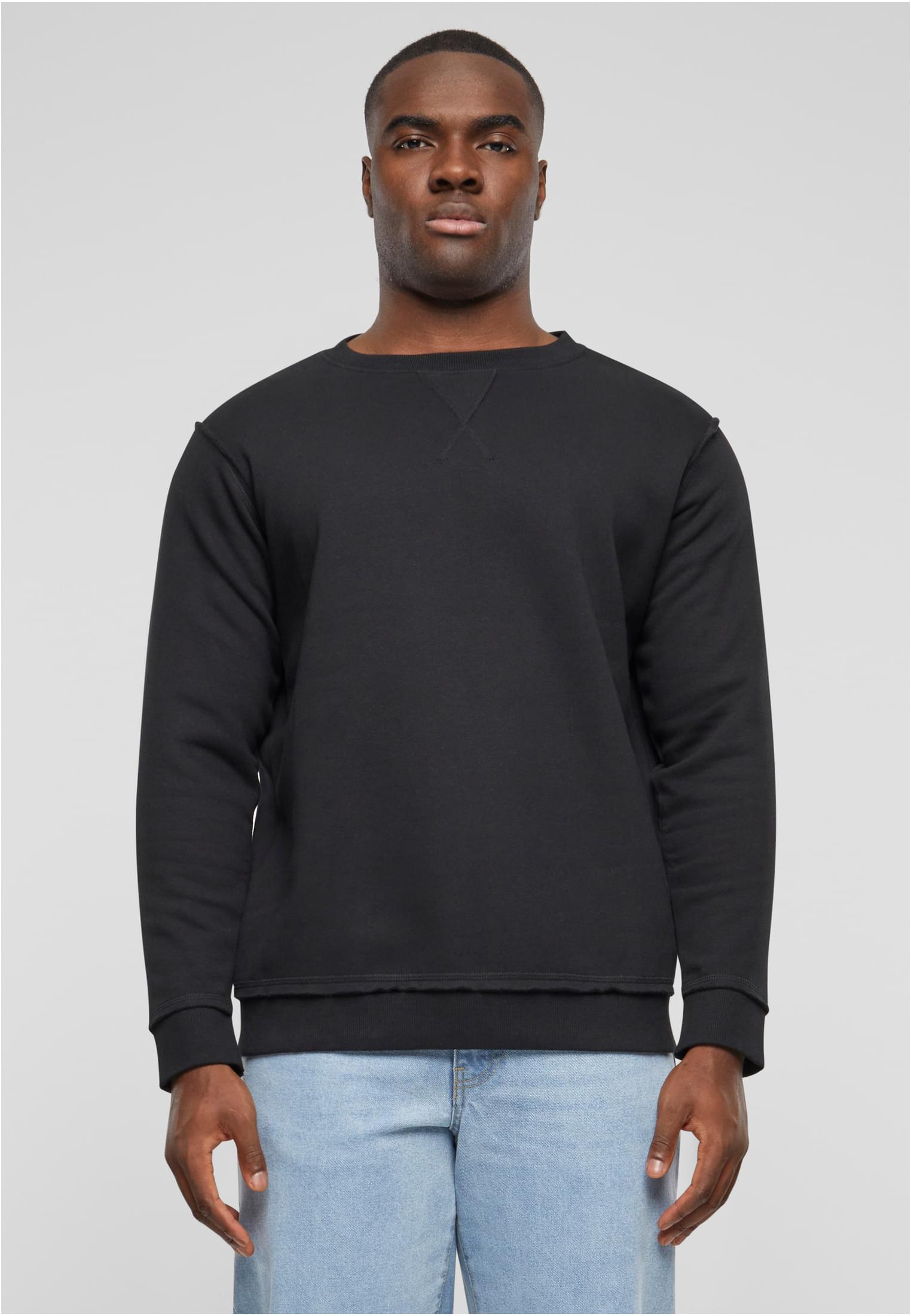 Oversized Open Edge Crew | black