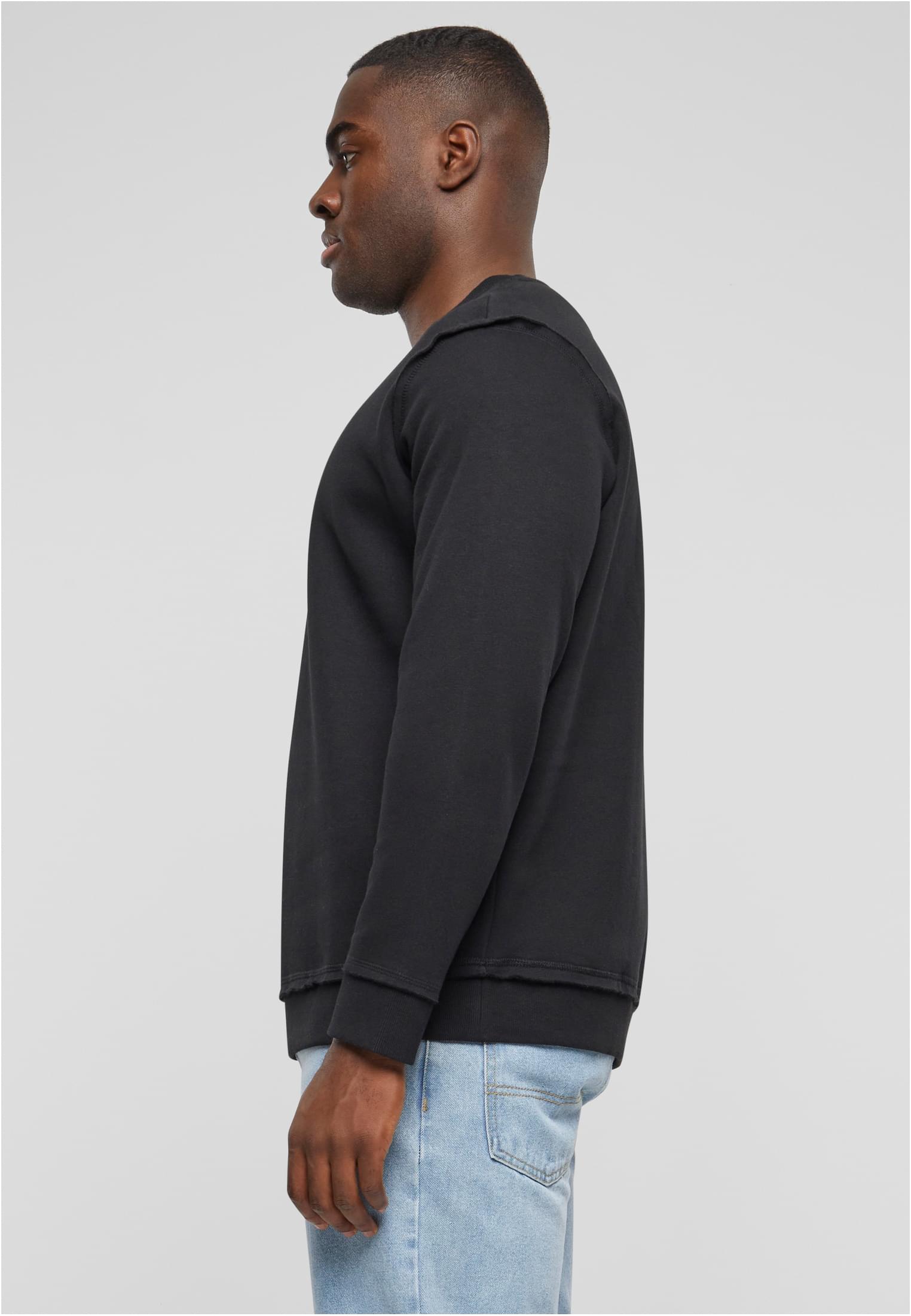 Oversized Open Edge Crew | black