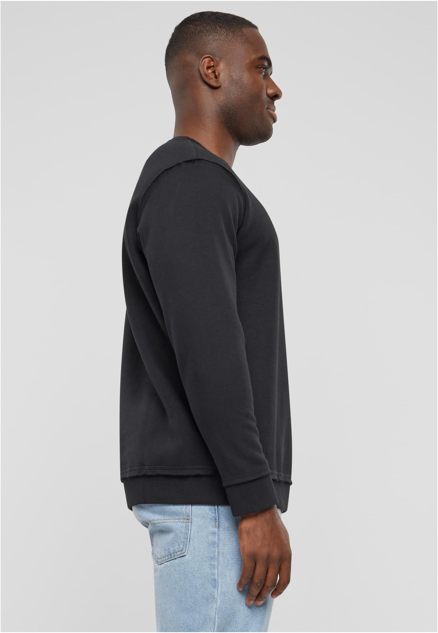 Oversized Open Edge Crew | black