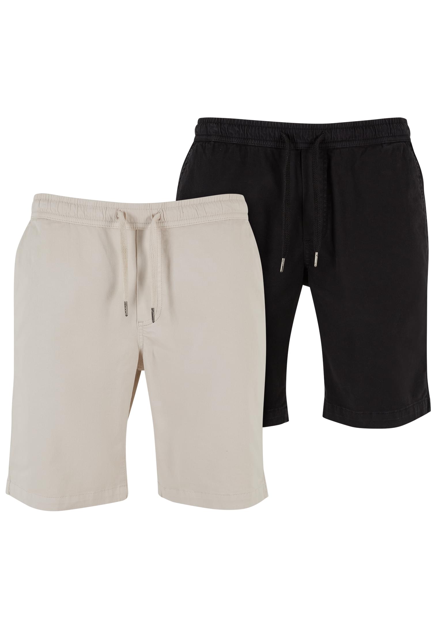 Stretch Twill Joggshorts 2-Pack | cloud+black