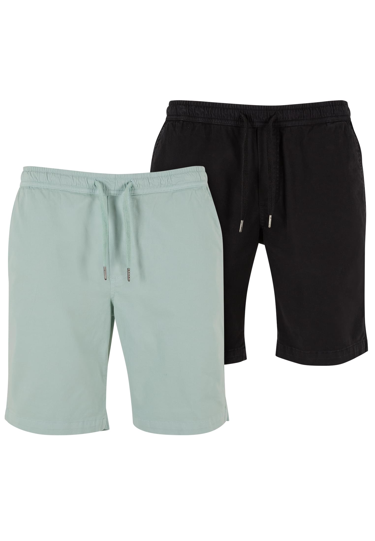 Stretch Twill Joggshorts 2-Pack | frostmint+black