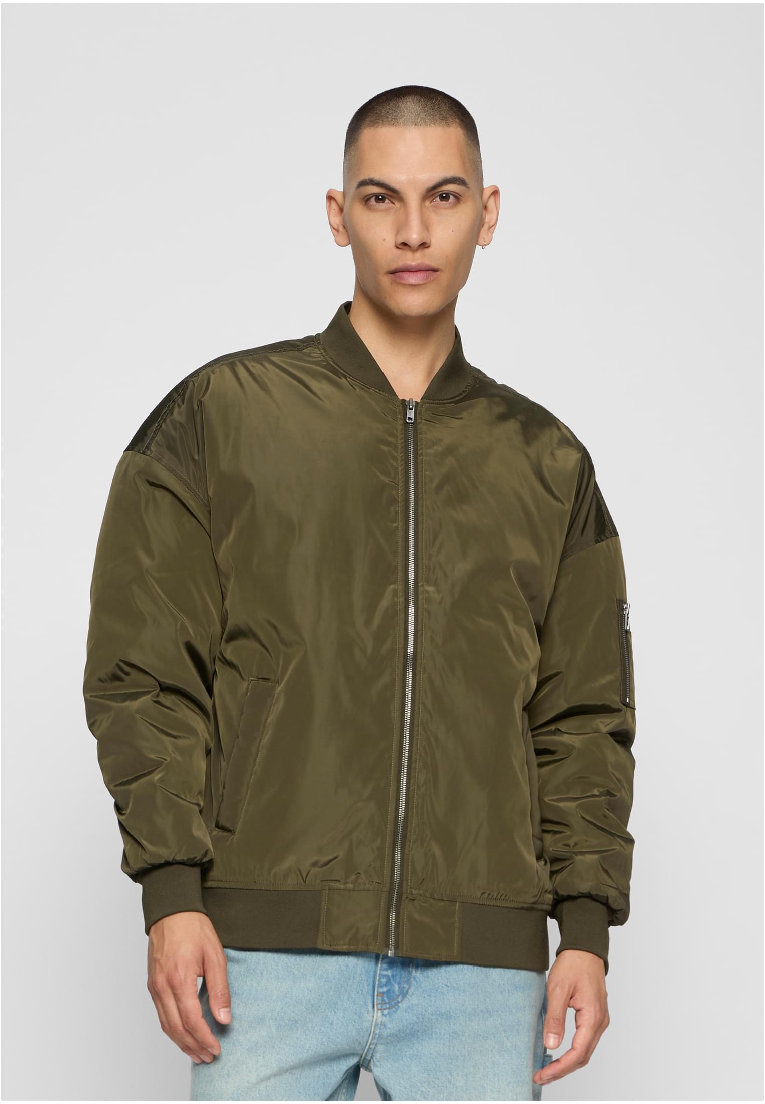 Oversized Bomber Jacket | dark olive