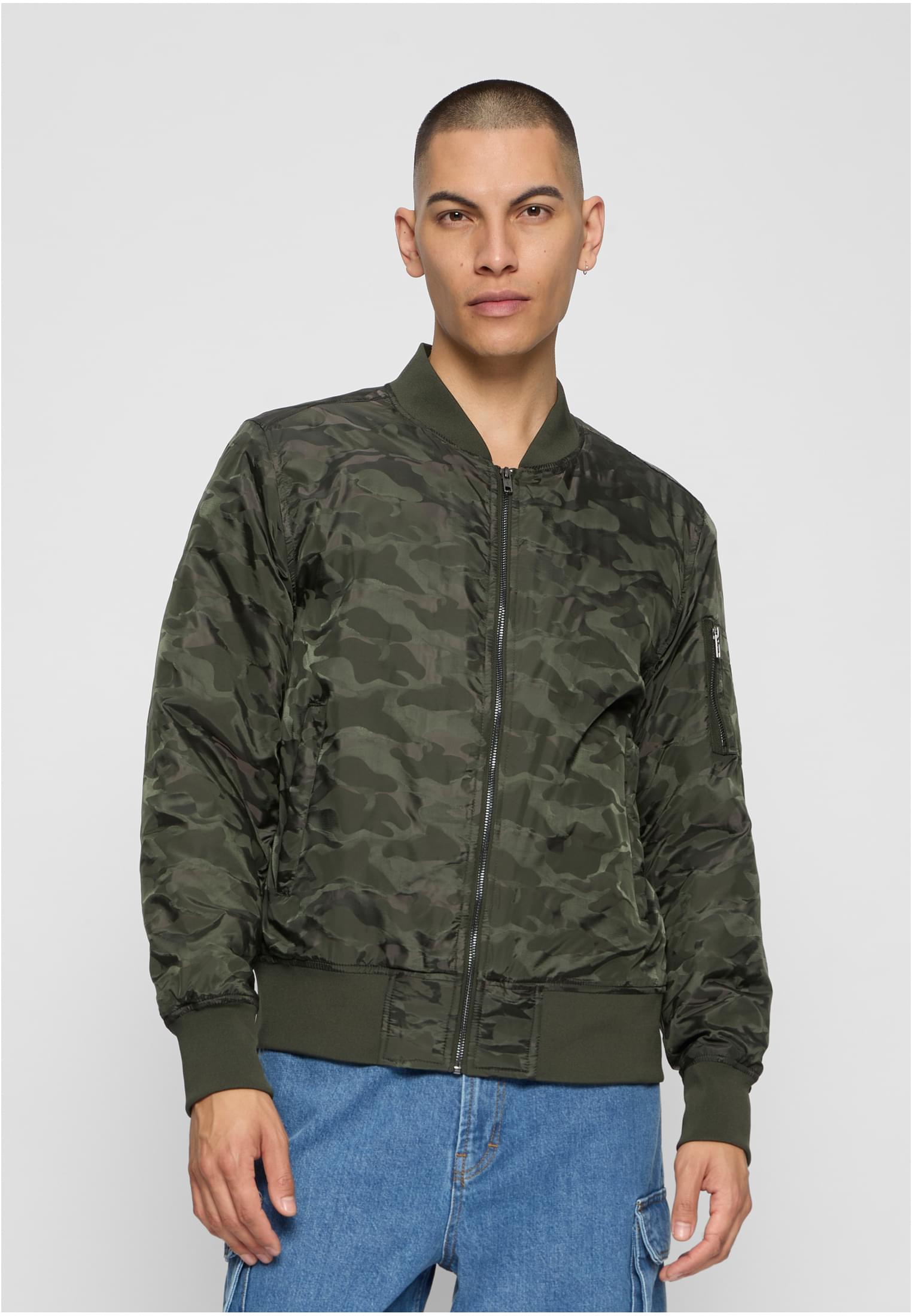 Tonal Camo Bomber Jacket | dark olive