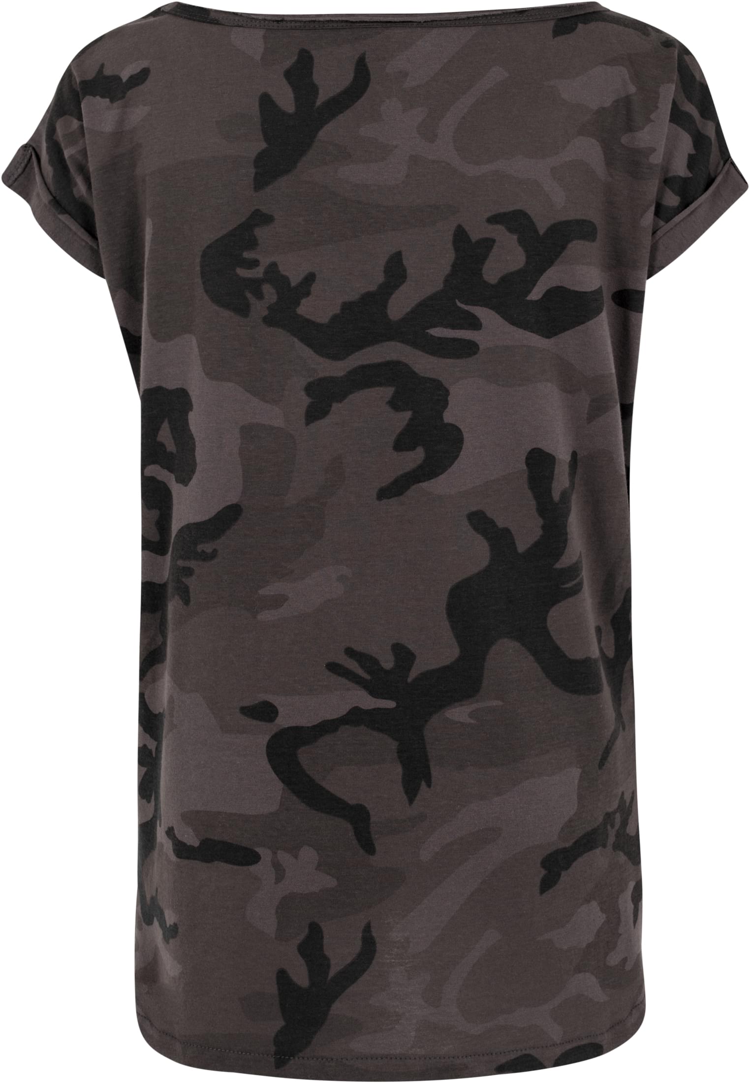 Ladies Camo Back Shaped Tee | dark camo