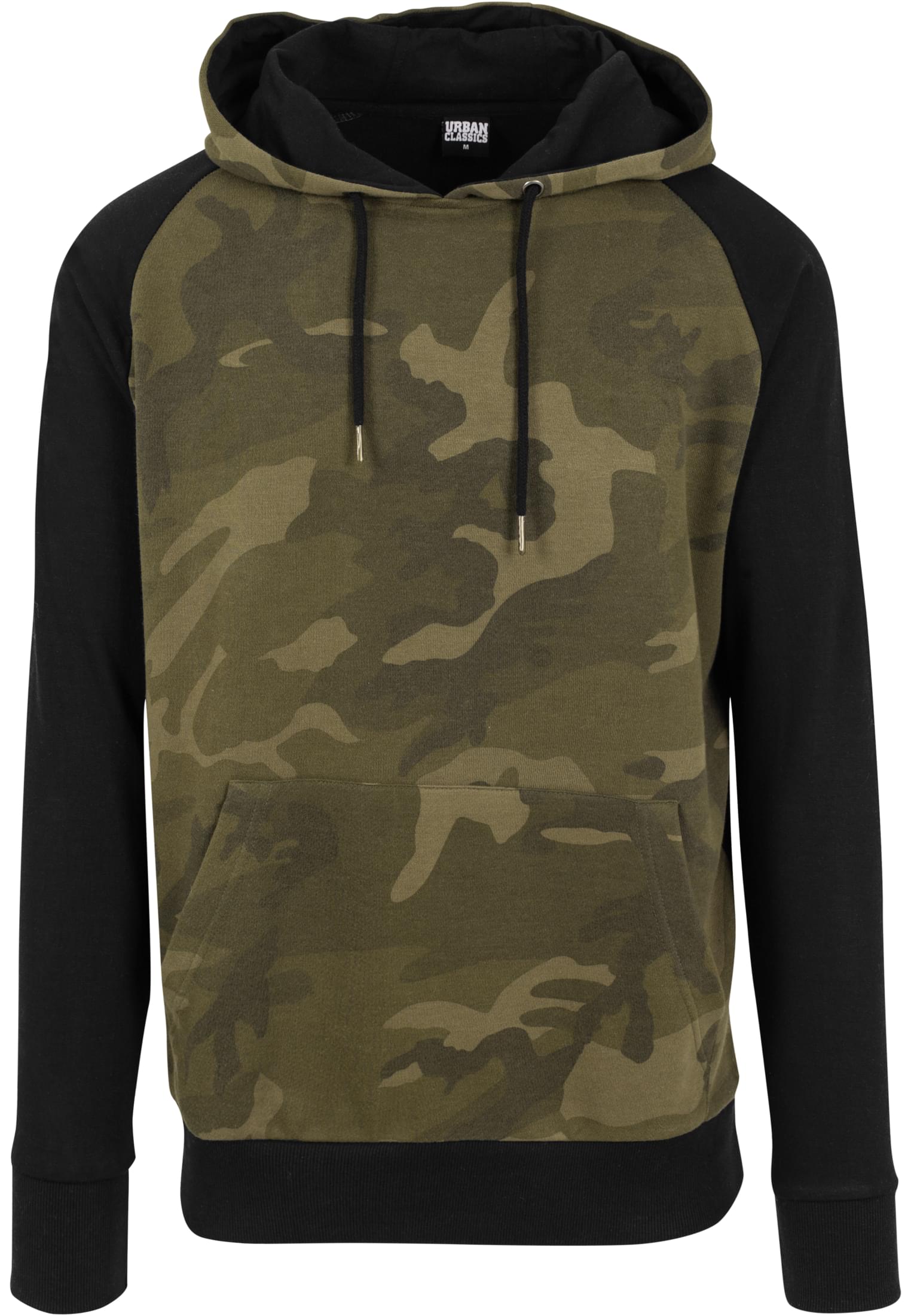 Camo Contrast Raglan Hoody | olive camo/blk