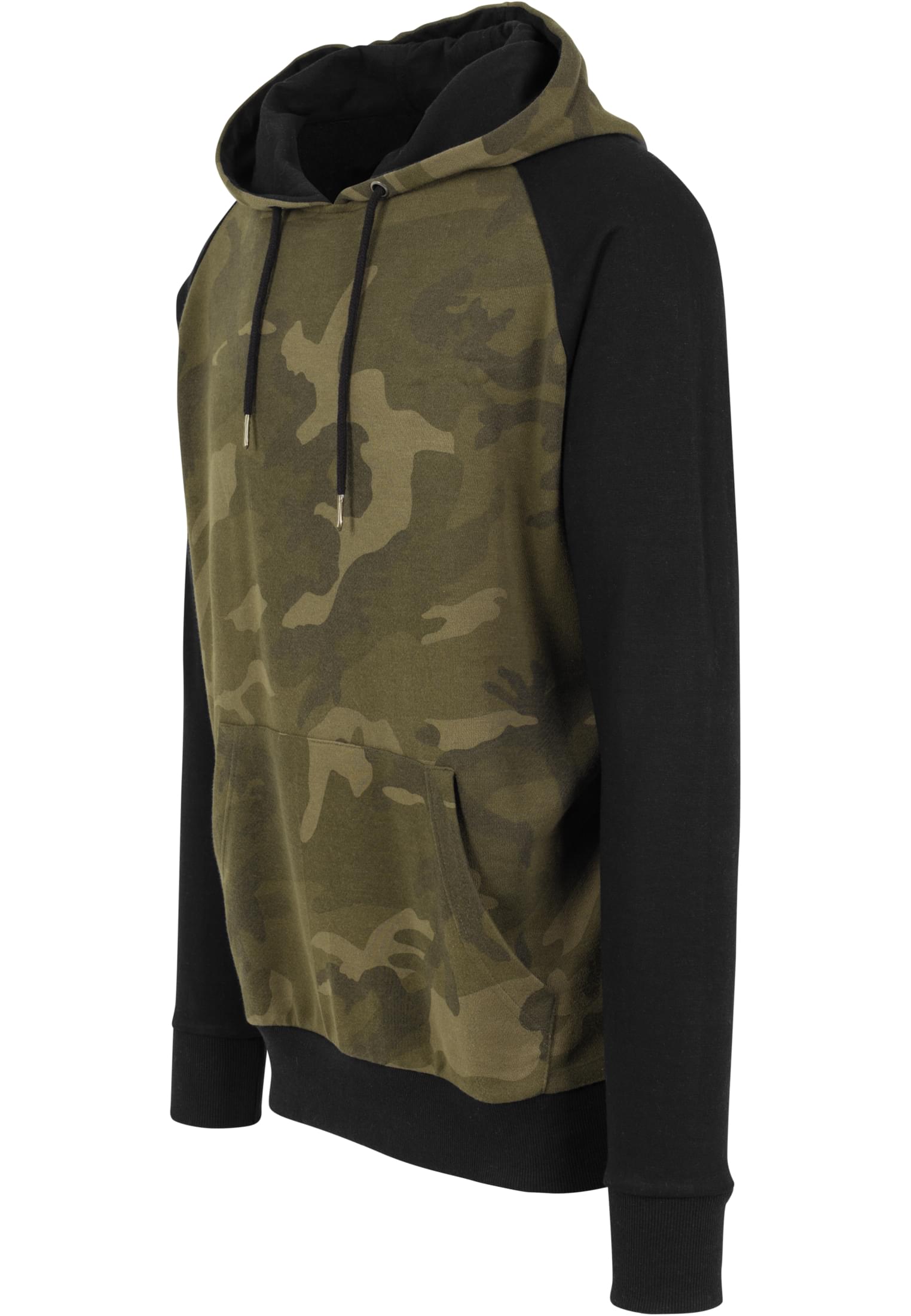 Camo Contrast Raglan Hoody | olive camo/blk