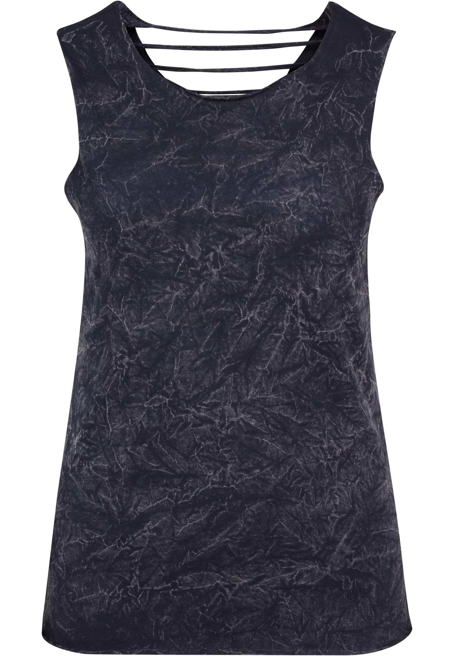 Ladies Crinkle Wash Back Cut Top | black