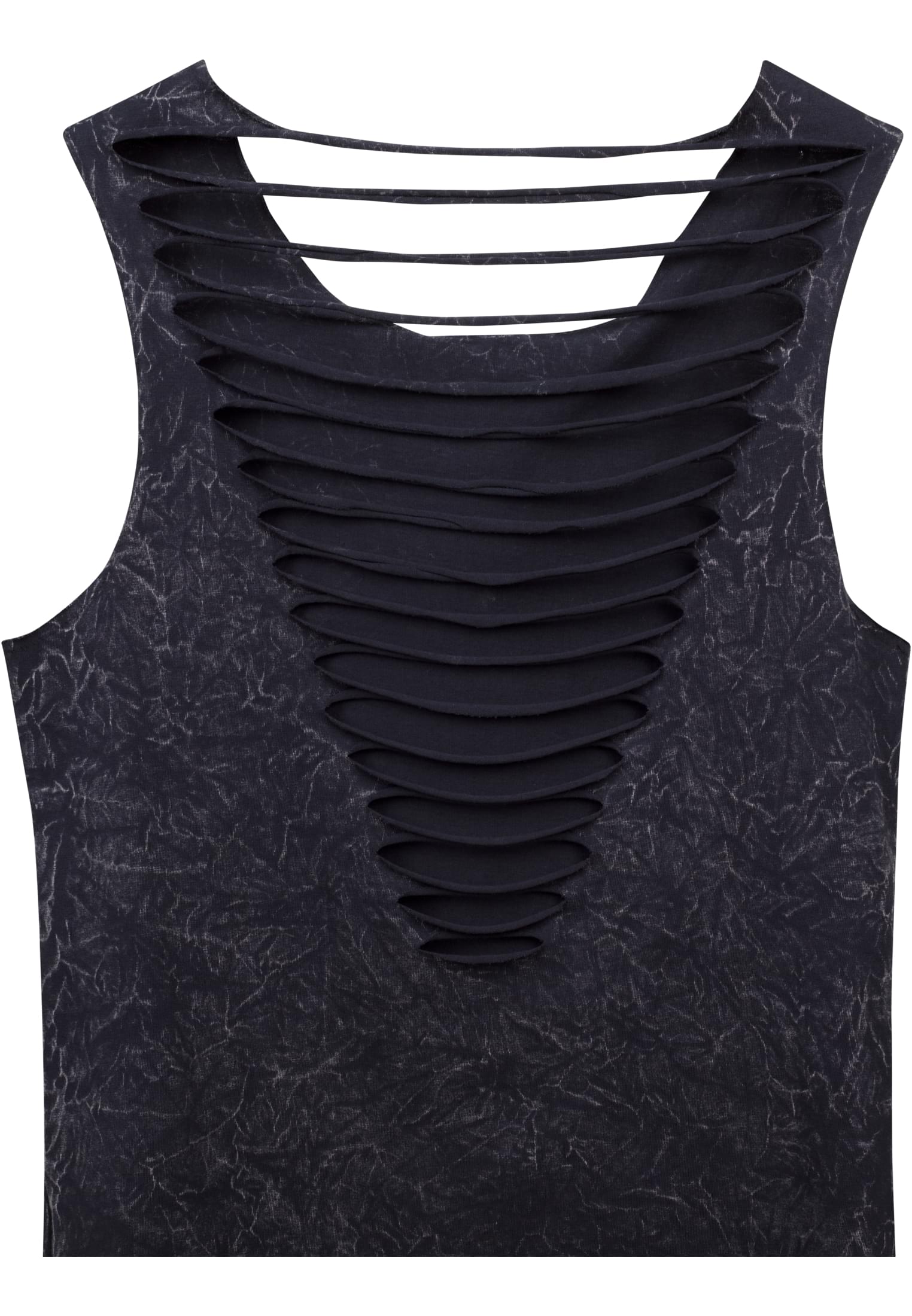 Ladies Crinkle Wash Back Cut Top | black