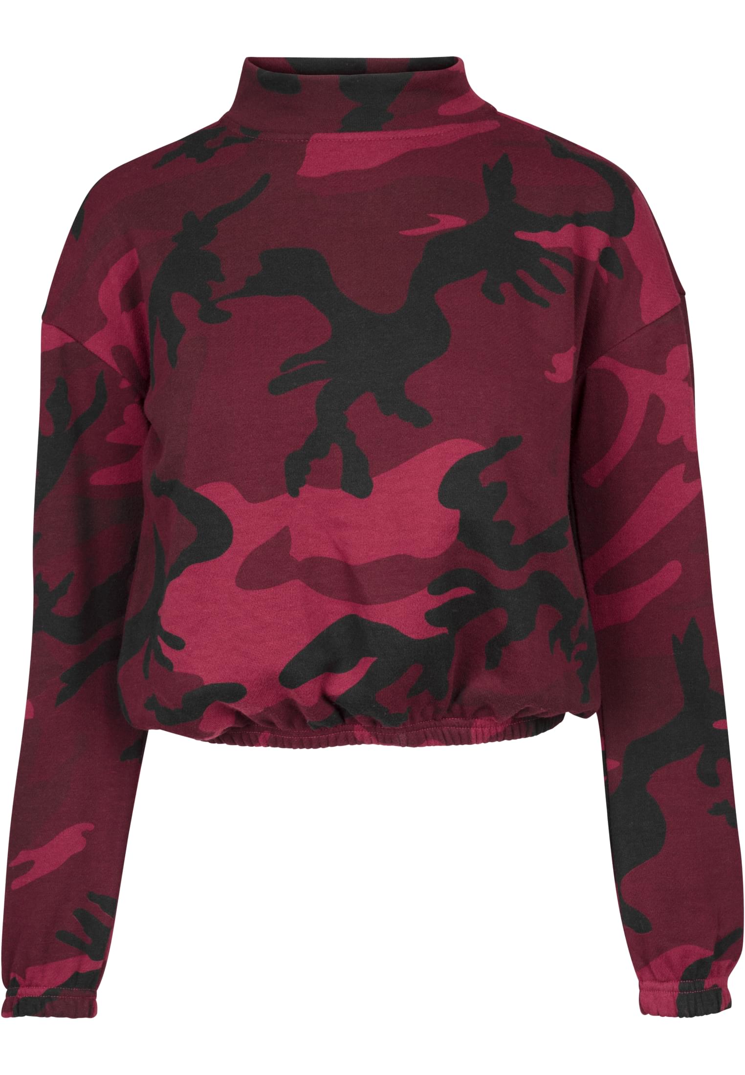 Ladies Camo Turtleneck Crew | burgundy camo