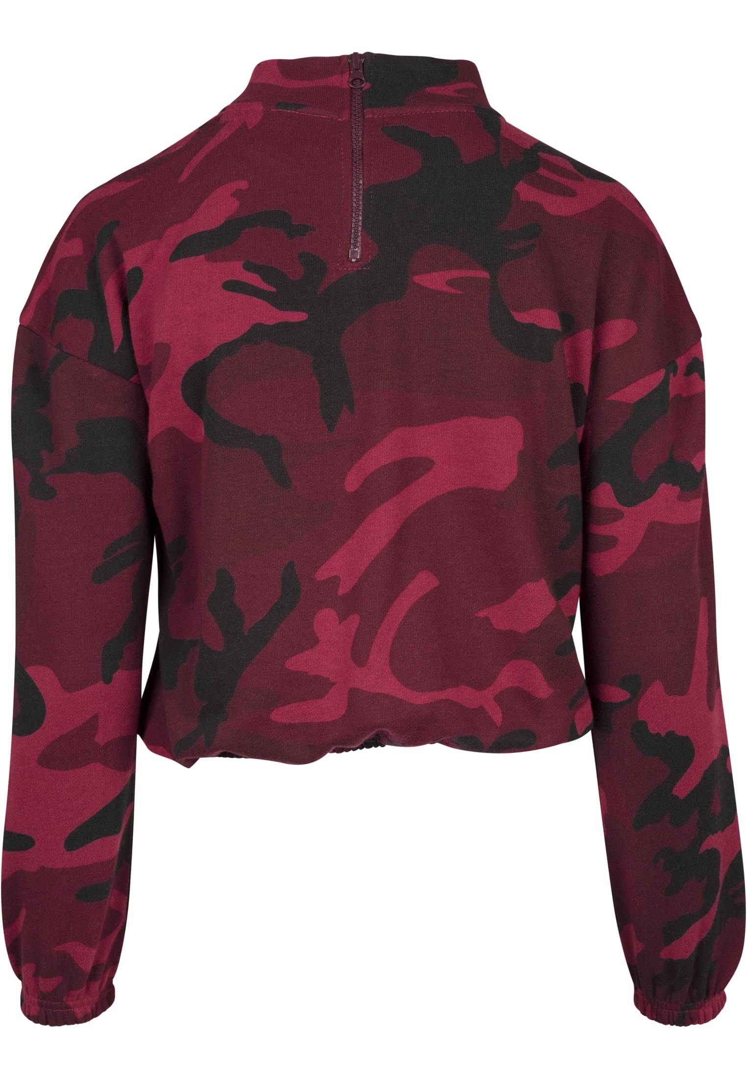 Ladies Camo Turtleneck Crew | burgundy camo