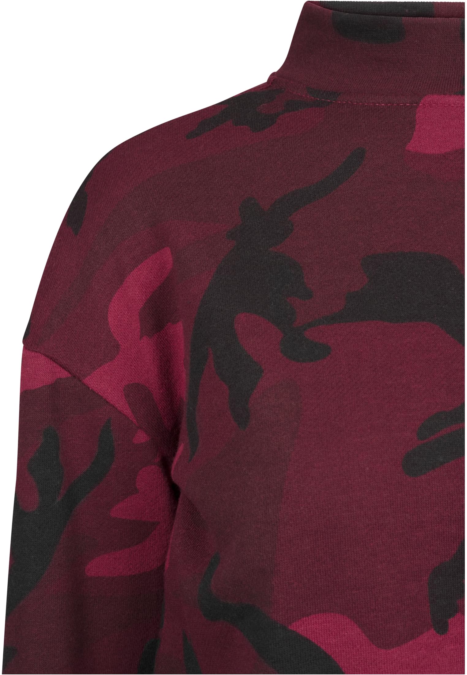 Ladies Camo Turtleneck Crew | burgundy camo