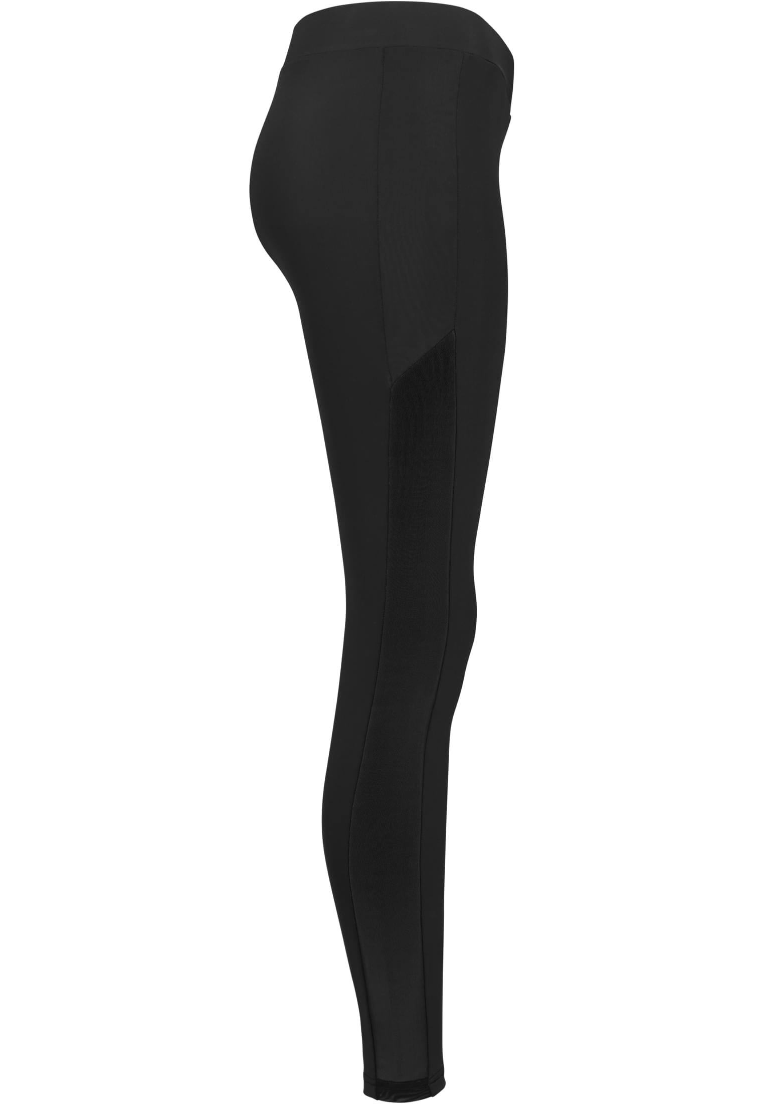 Ladies Tech Mesh Stripe Leggings | black