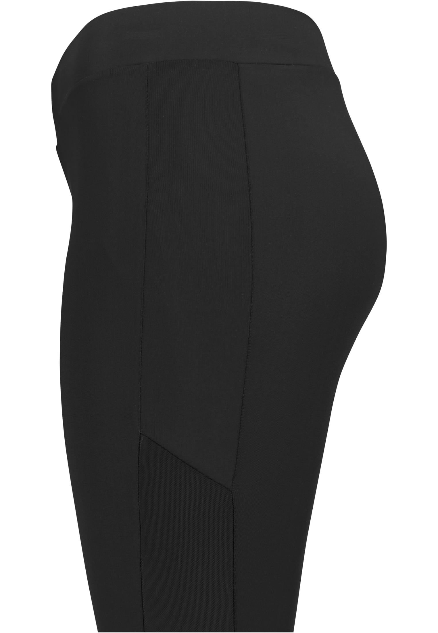 Ladies Tech Mesh Stripe Leggings | black