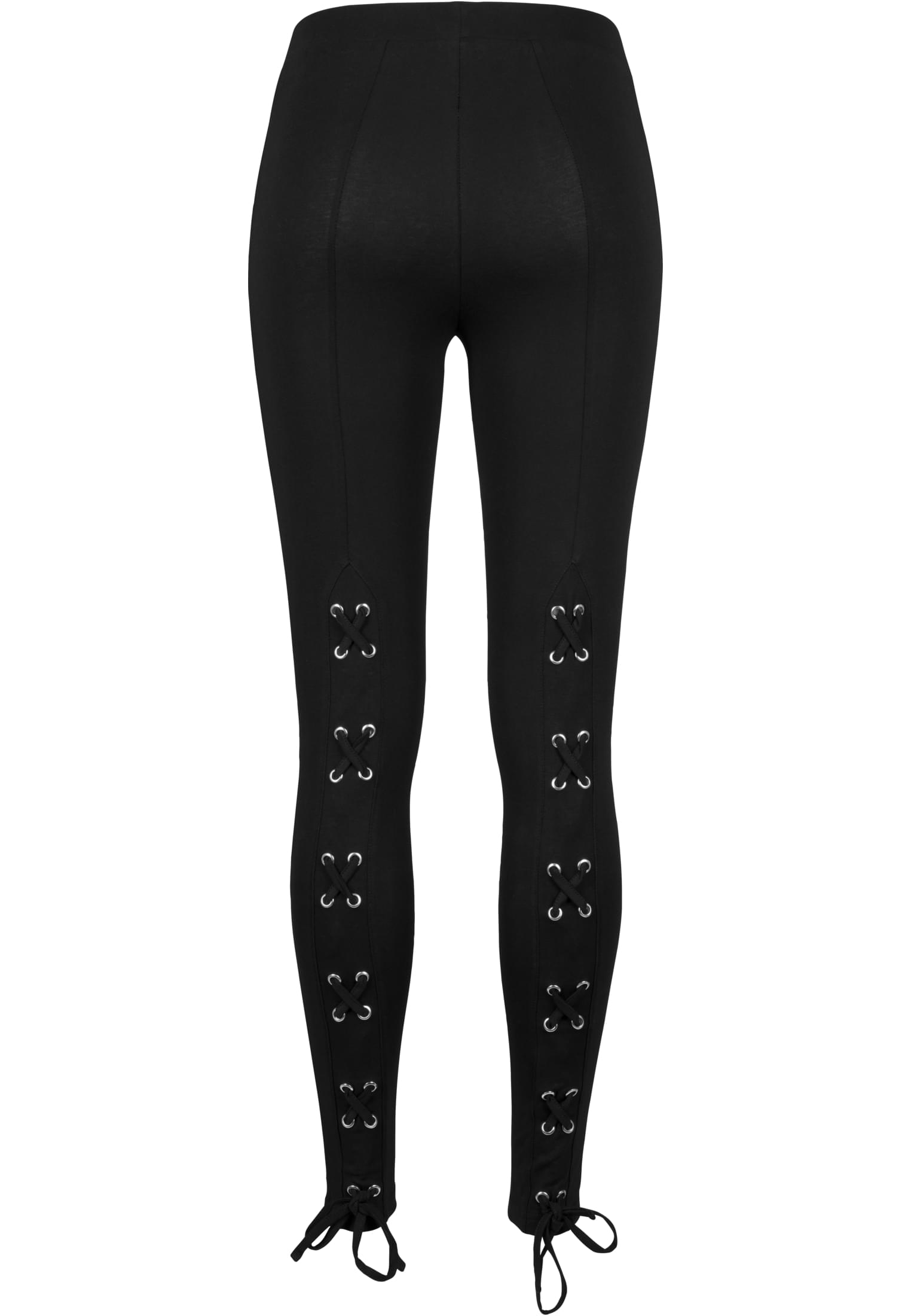 Ladies Laced Up Back Leggings | black