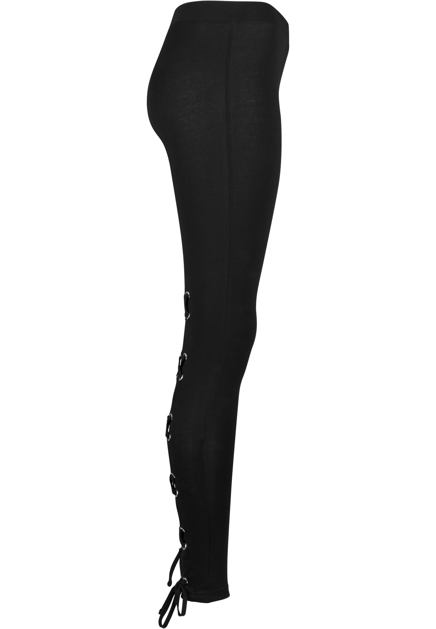 Ladies Laced Up Back Leggings | black