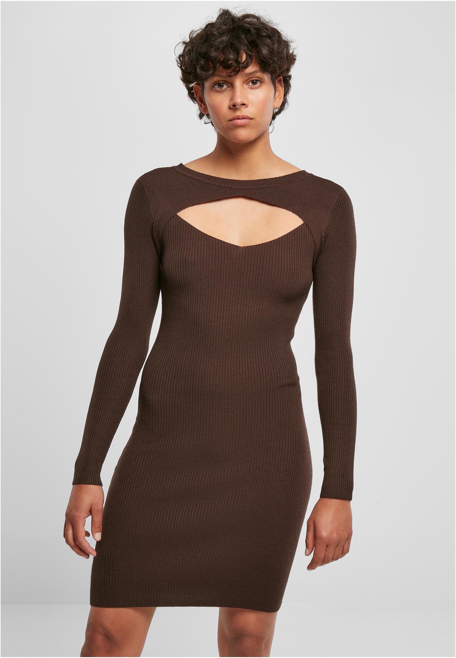 Ladies Cut Out Dress | brown