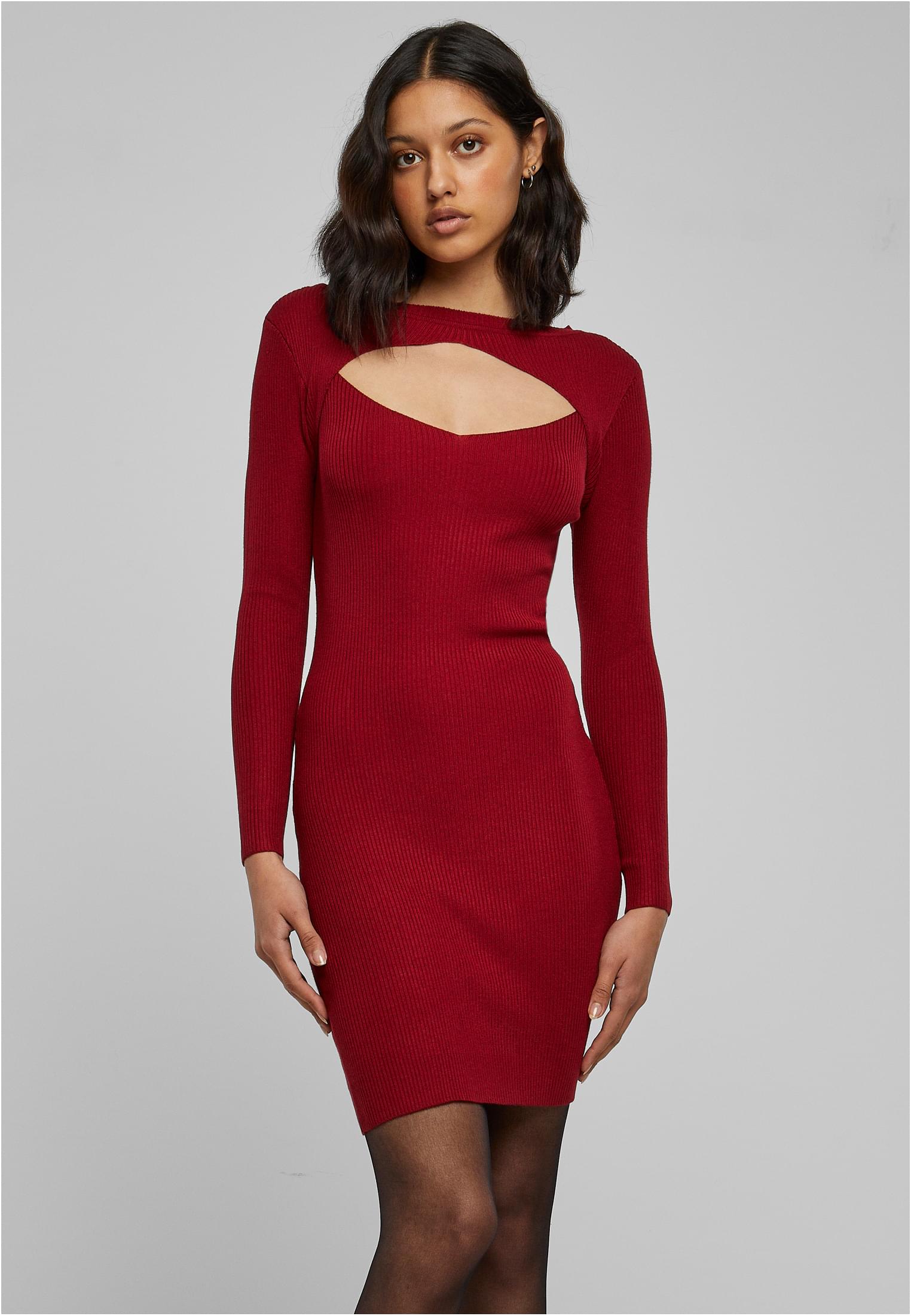 Ladies Cut Out Dress | burgundy