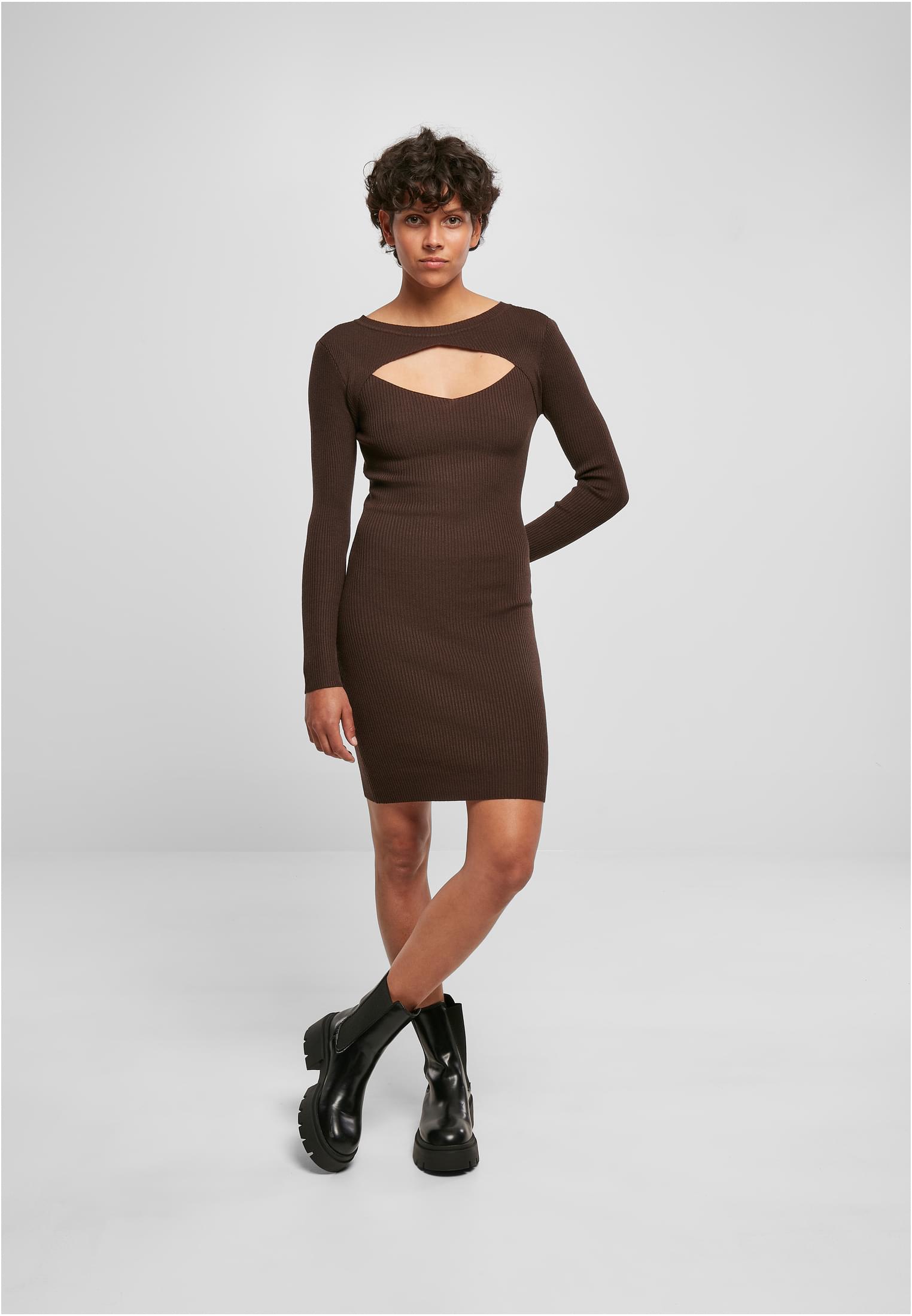 Ladies Cut Out Dress | brown