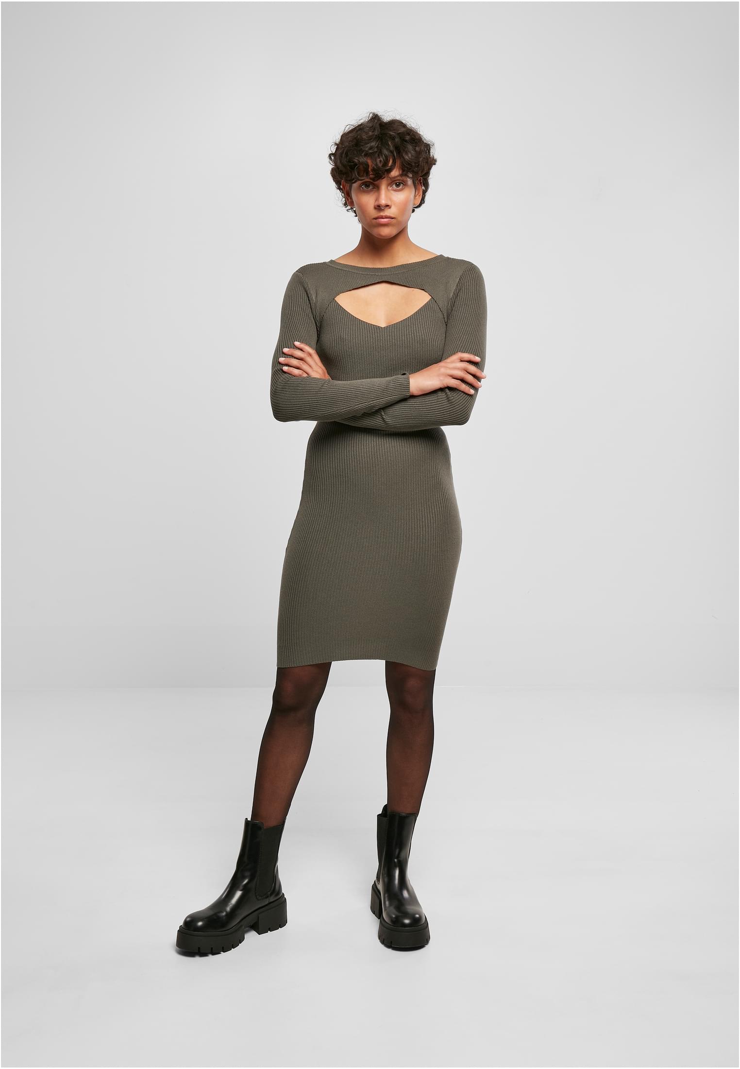 Ladies Cut Out Dress | olive