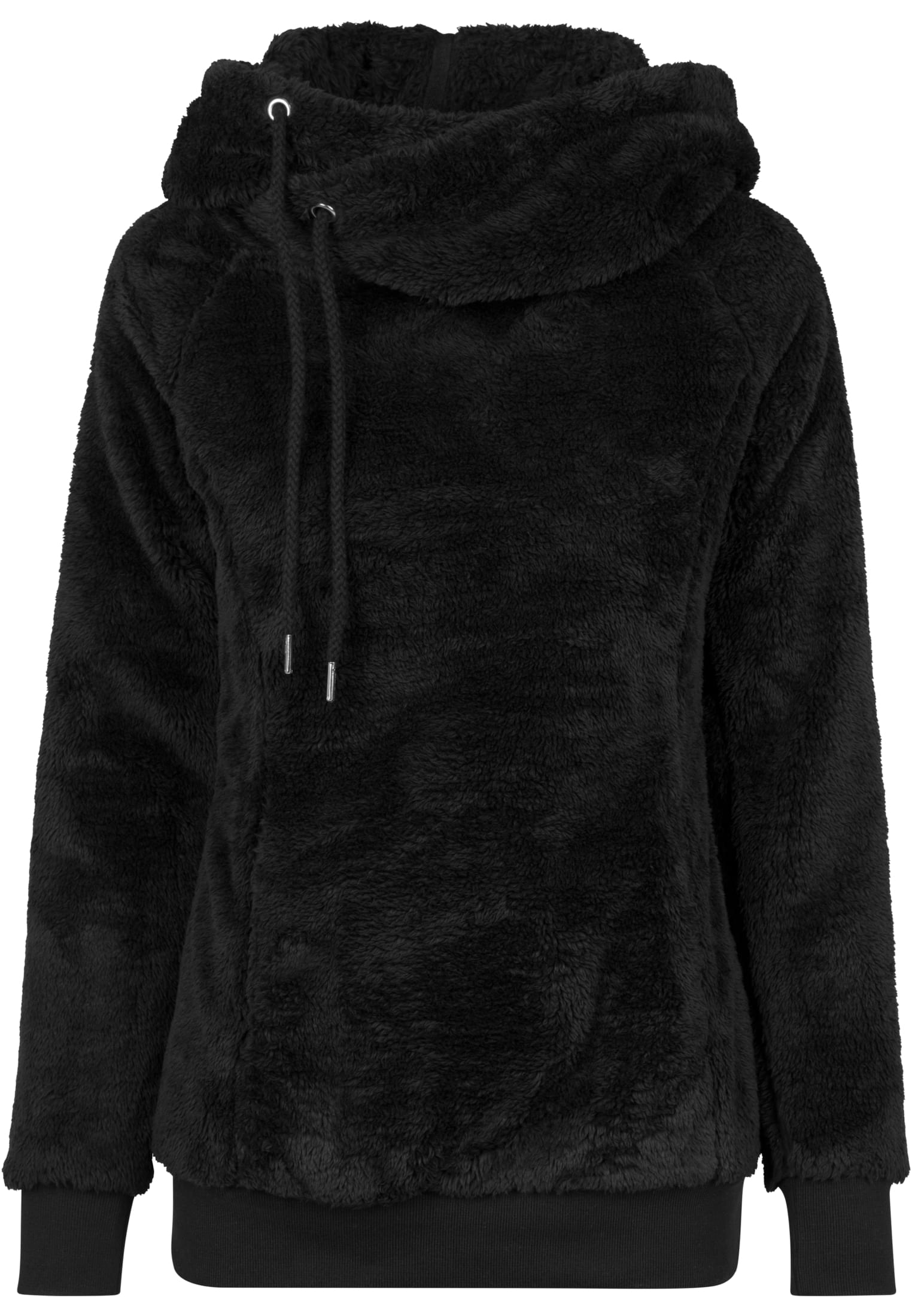 Ladies Long Teddy Hoody | black