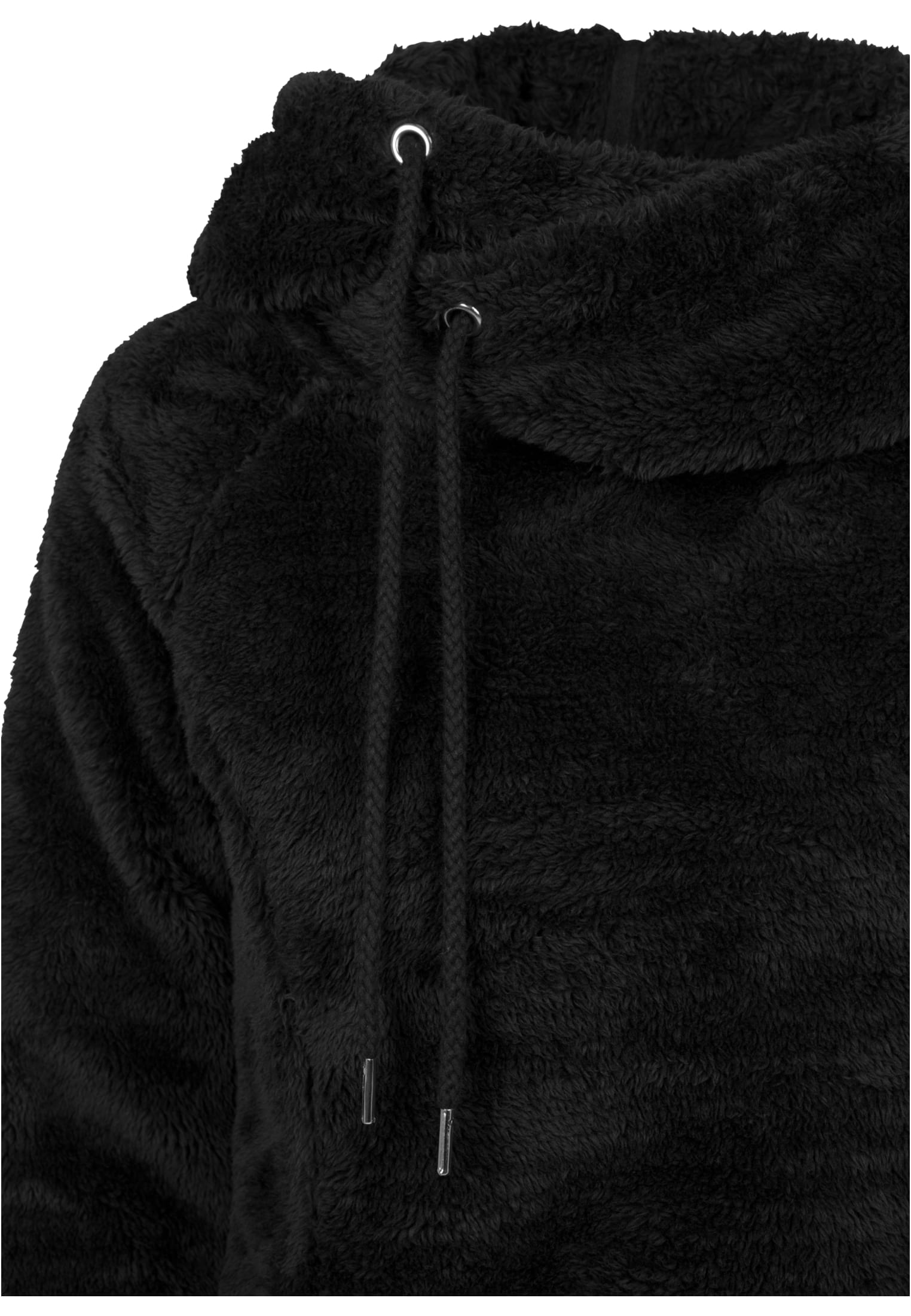 Ladies Long Teddy Hoody | black