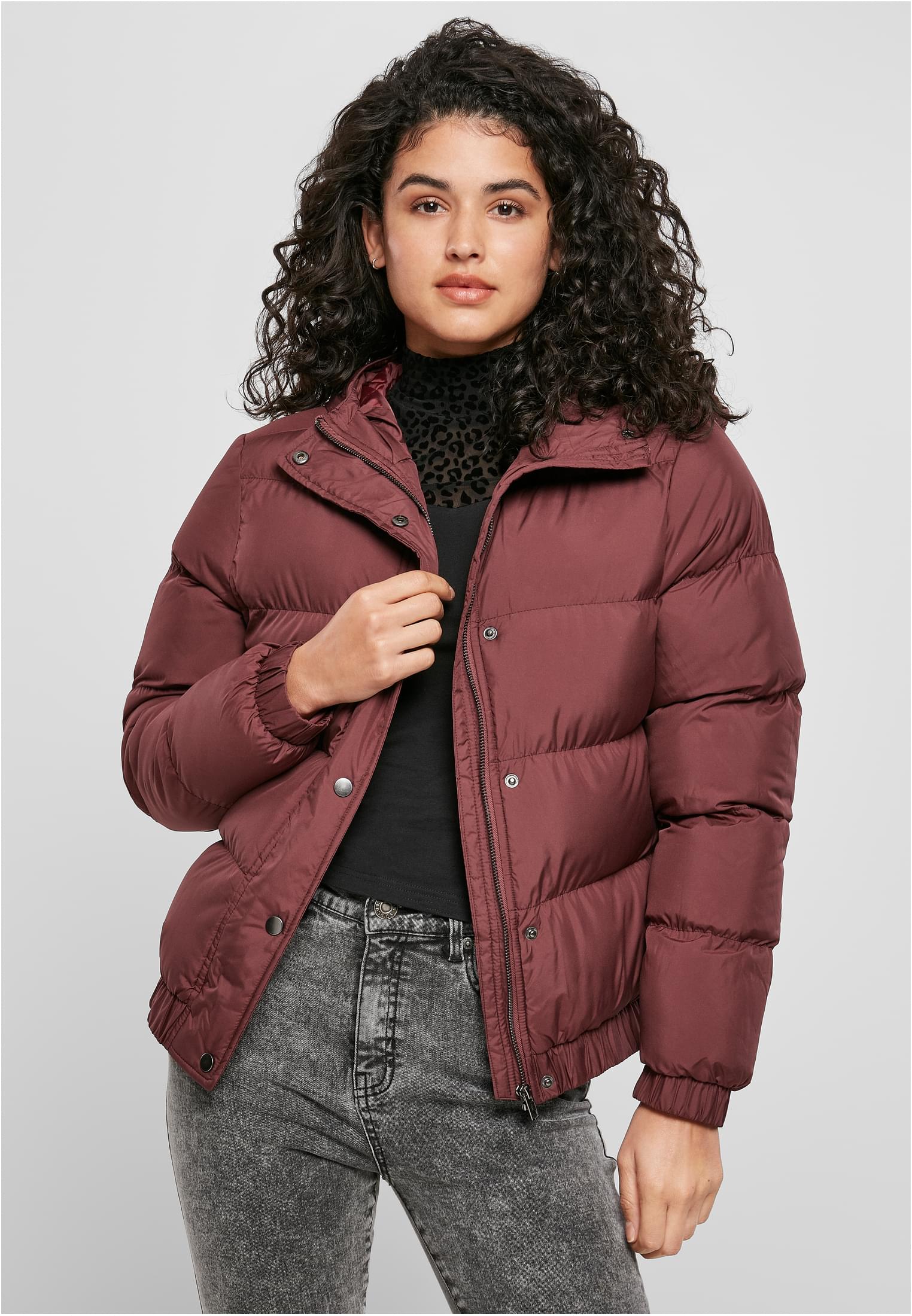 Ladies Hooded Puffer Jacket | cherry