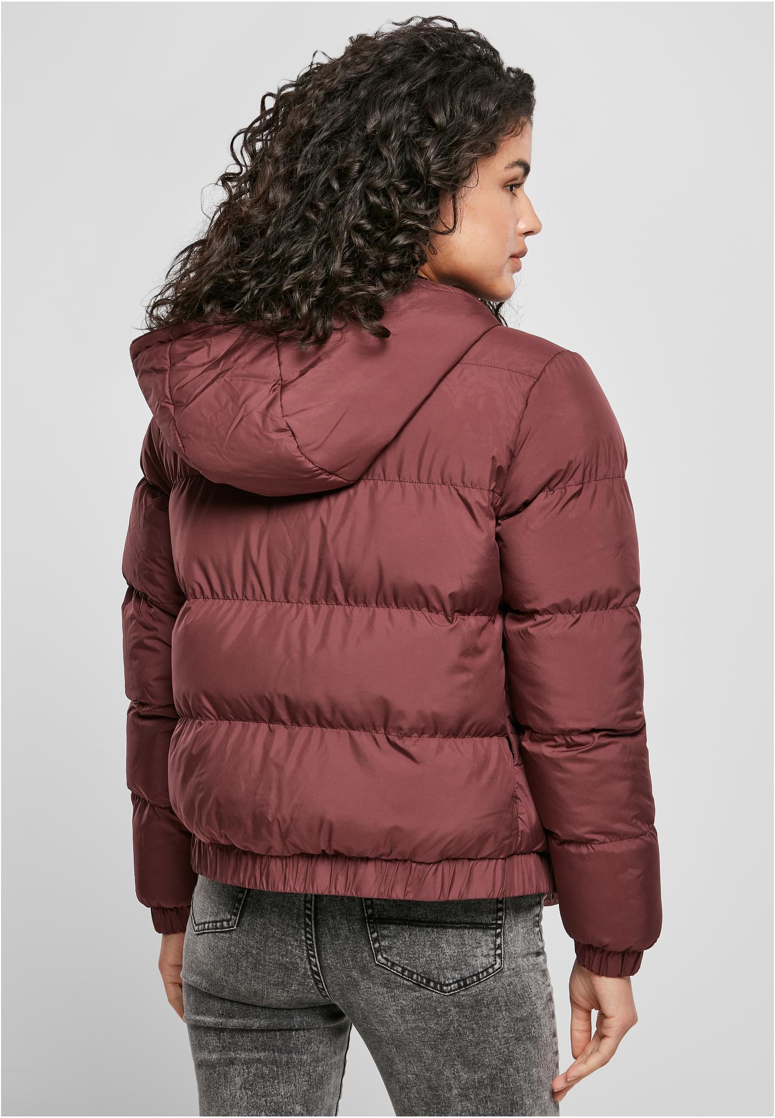 Ladies Hooded Puffer Jacket | cherry