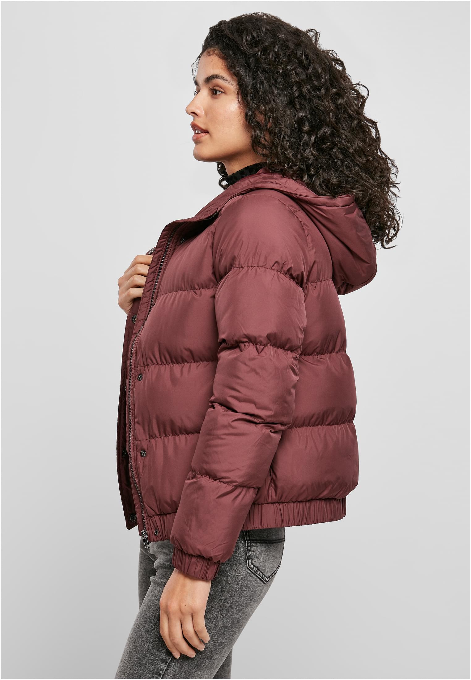 Ladies Hooded Puffer Jacket | cherry