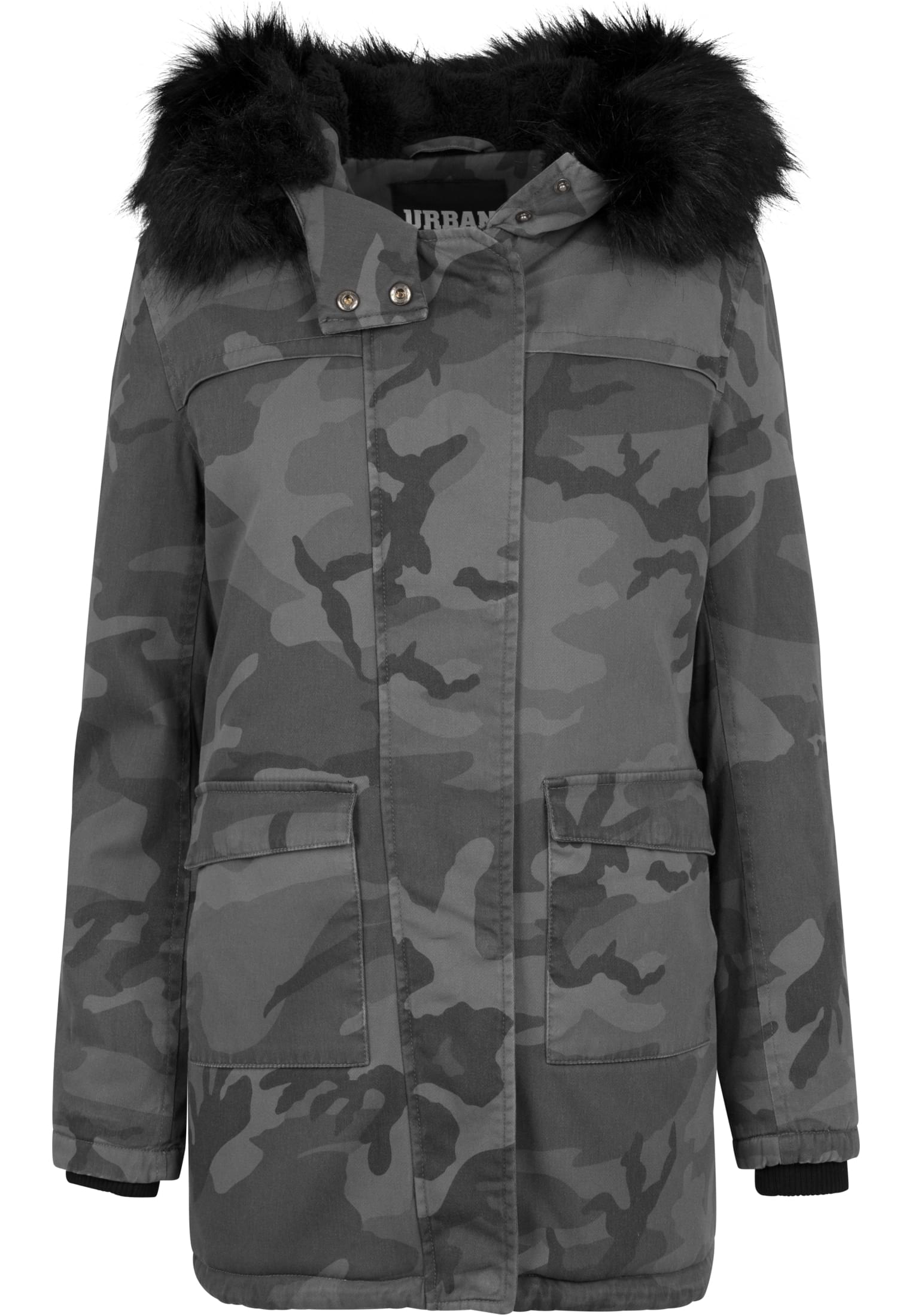 Ladies Overdyed Camo Parka | dark camo