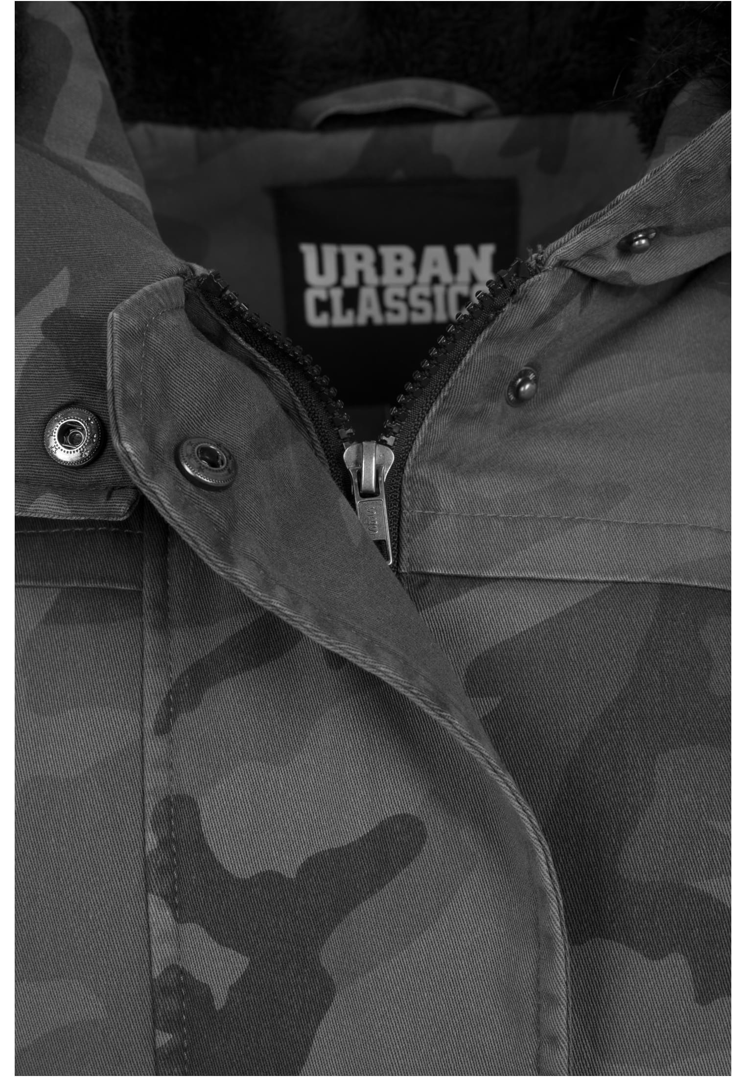 Ladies Overdyed Camo Parka | dark camo