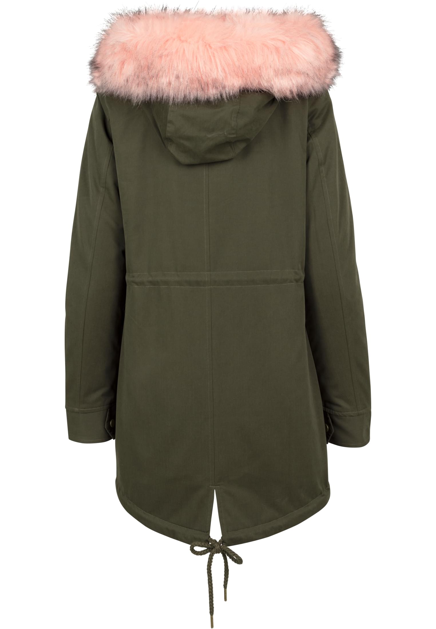 Ladies Peached Teddy Lined Parka | dark olive