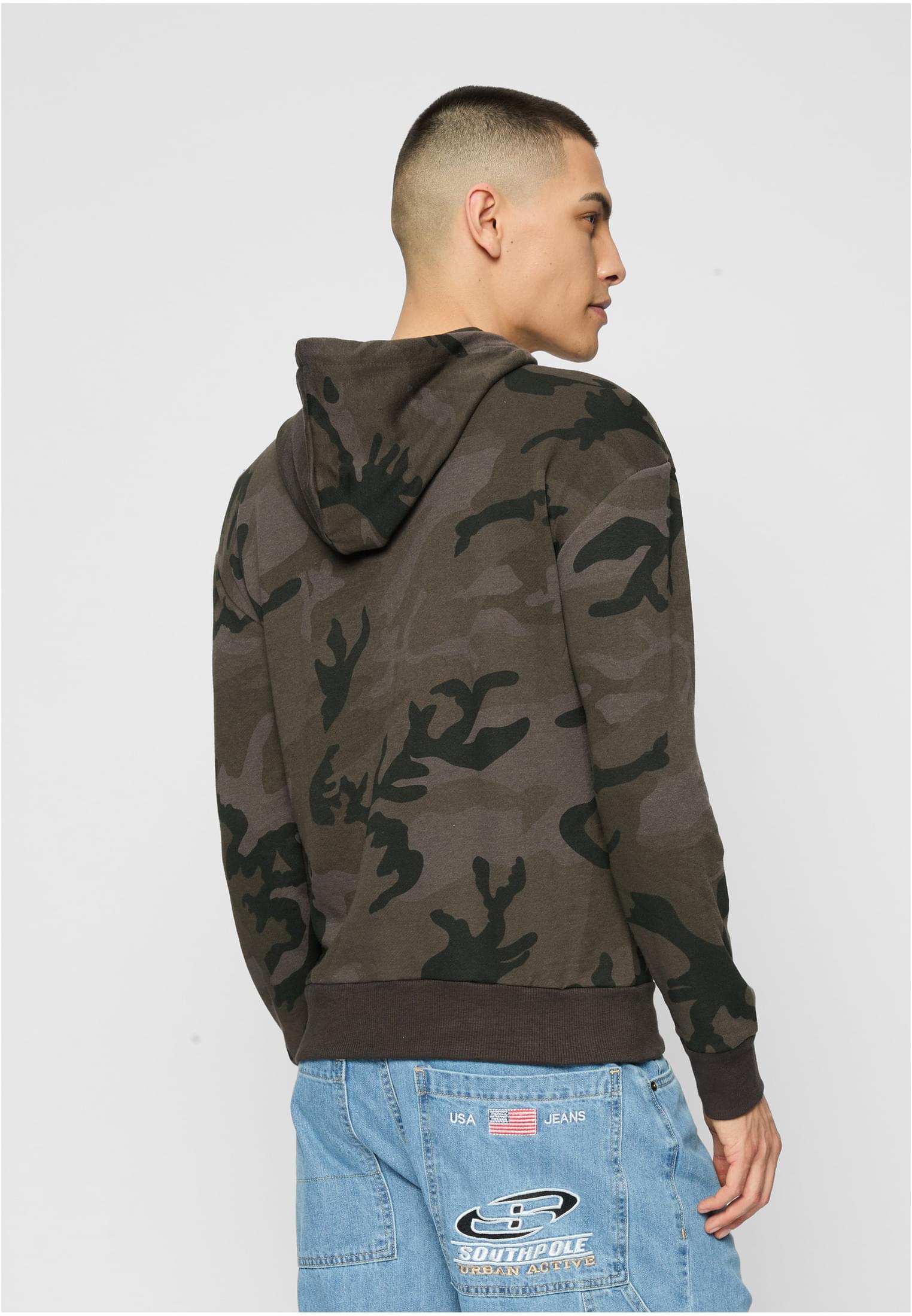 High Neck Camo Hoody | dark camo