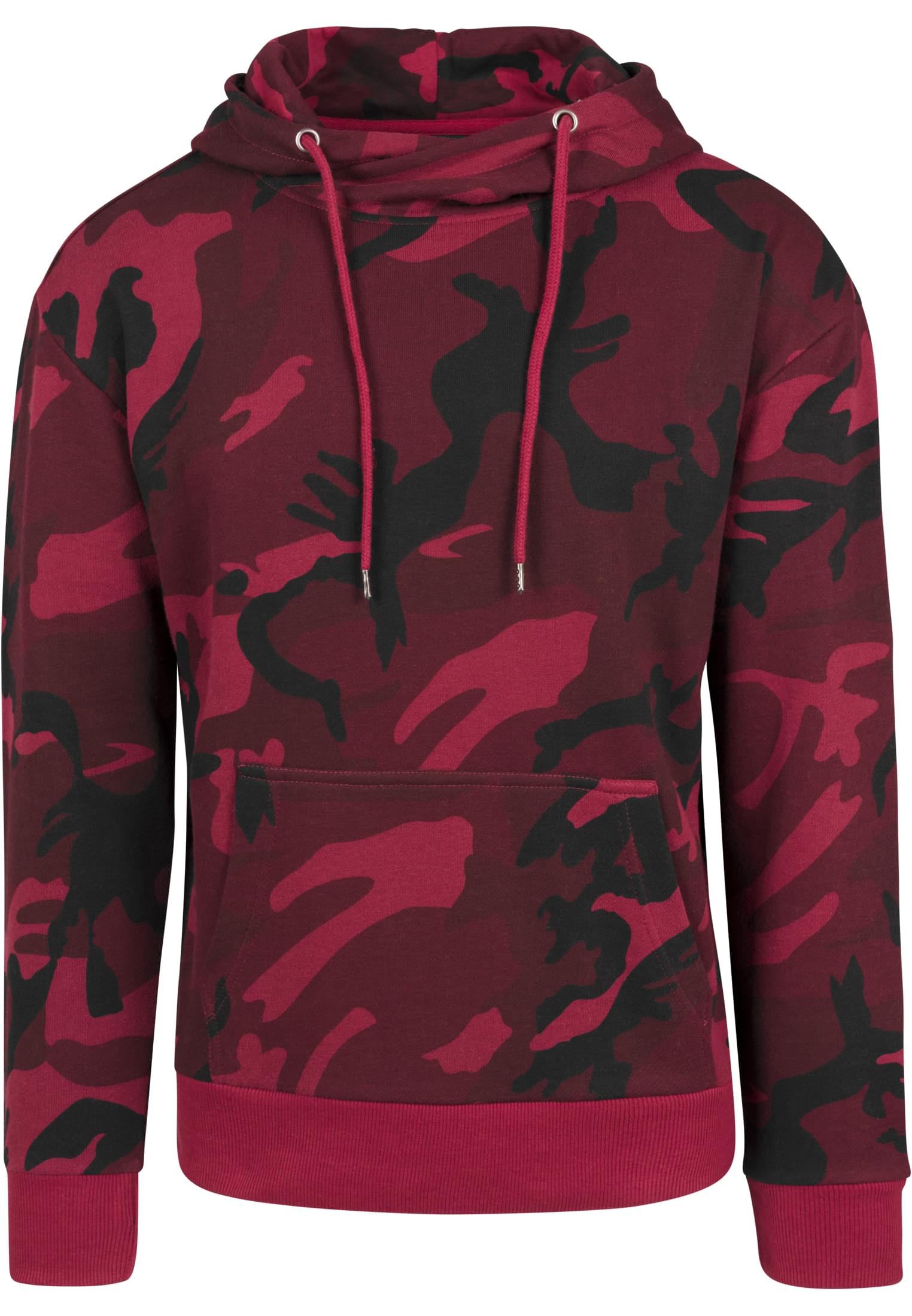 High Neck Camo Hoody | burgundy camo