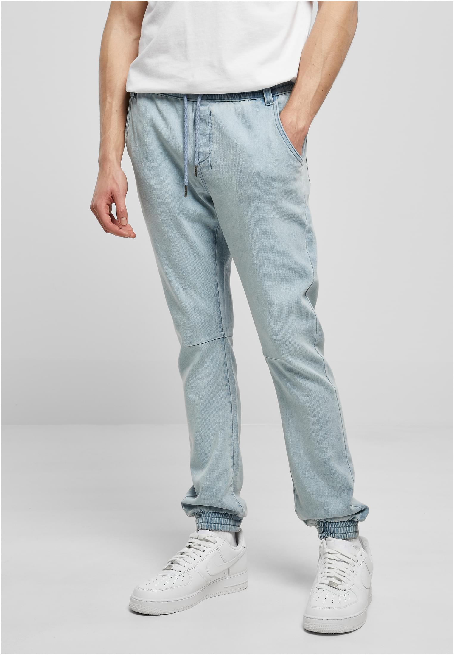 Knitted Denim Jogpants | lighter washed