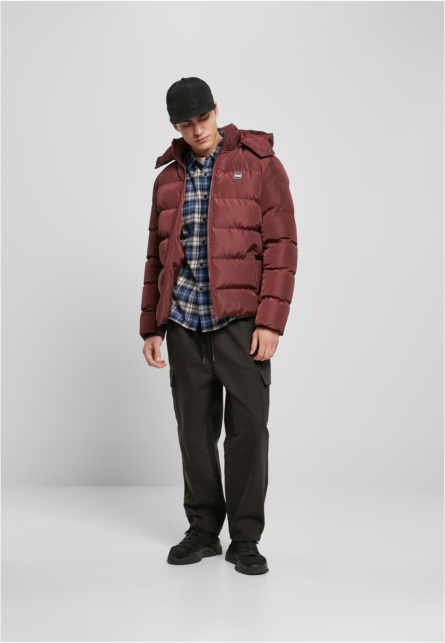 Hooded Puffer Jacket | cherry