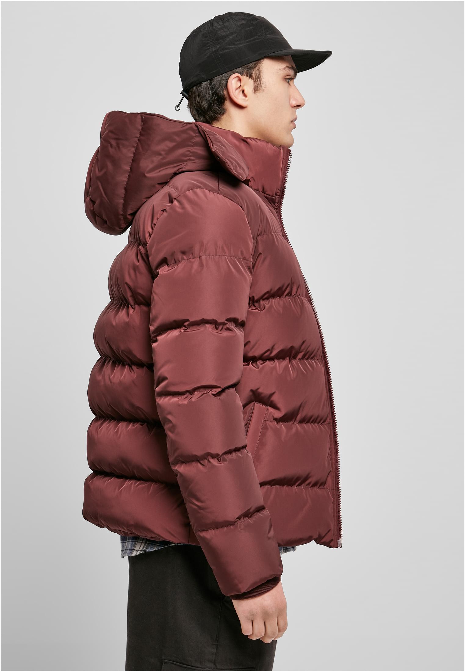 Hooded Puffer Jacket | cherry