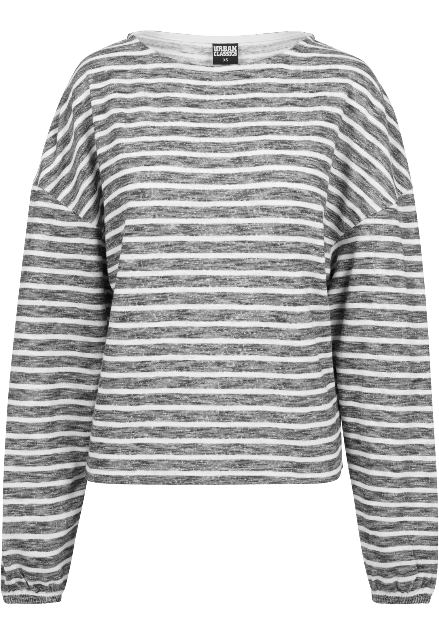 Ladies Oversize Stripe Pullover | black/white