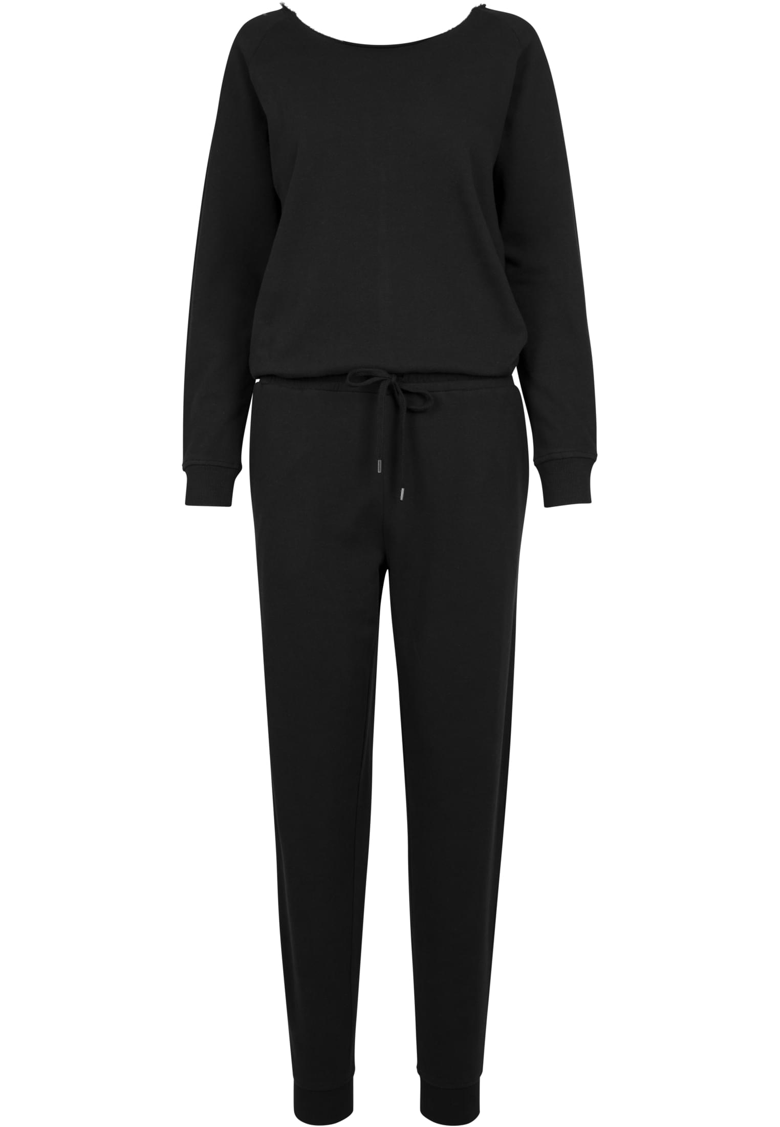 Ladies Long Sleeve Terry Jumpsuit | black